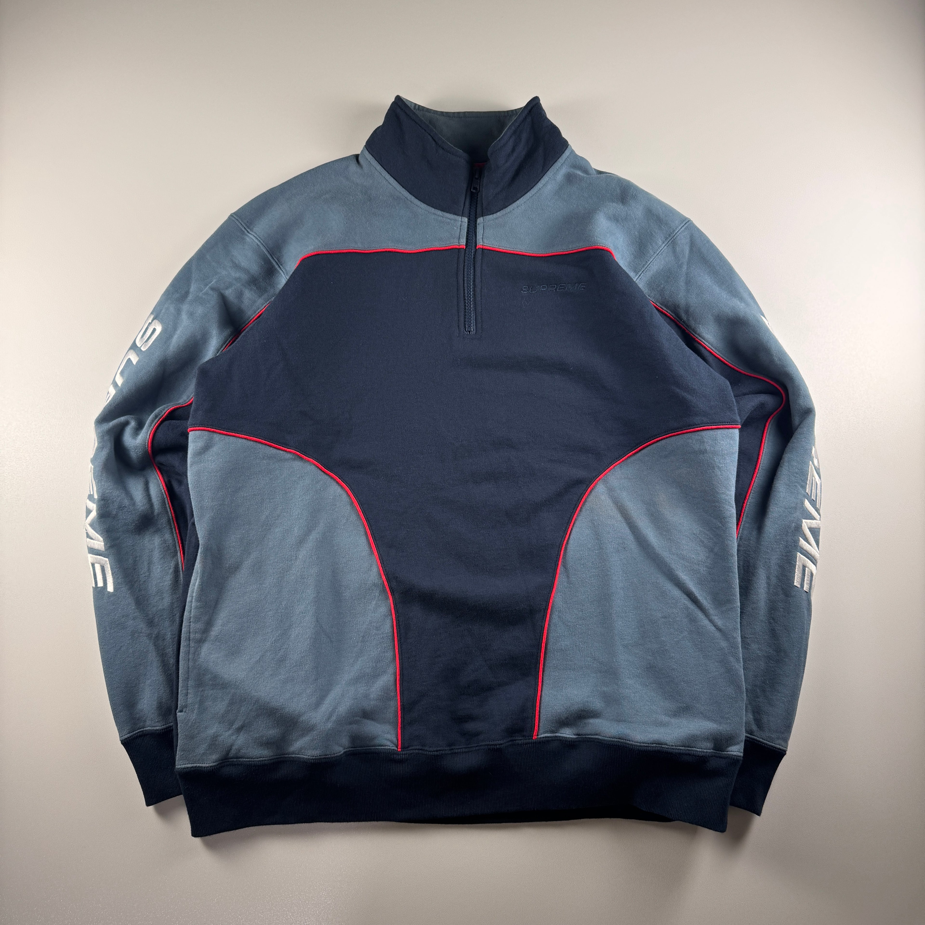Supreme Speedway Half-Zip Blue Sweater (M)