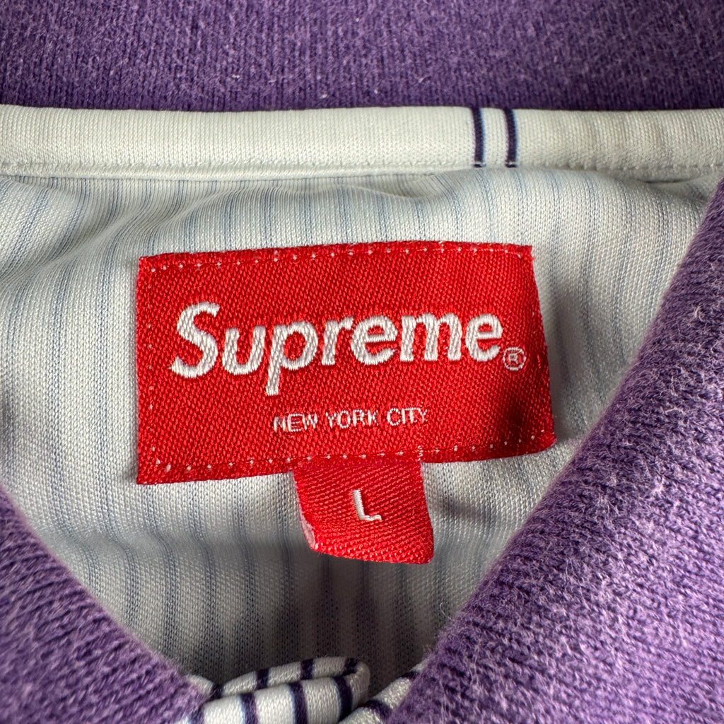 Supreme Striped Soccer Jersey White and Purple (L)