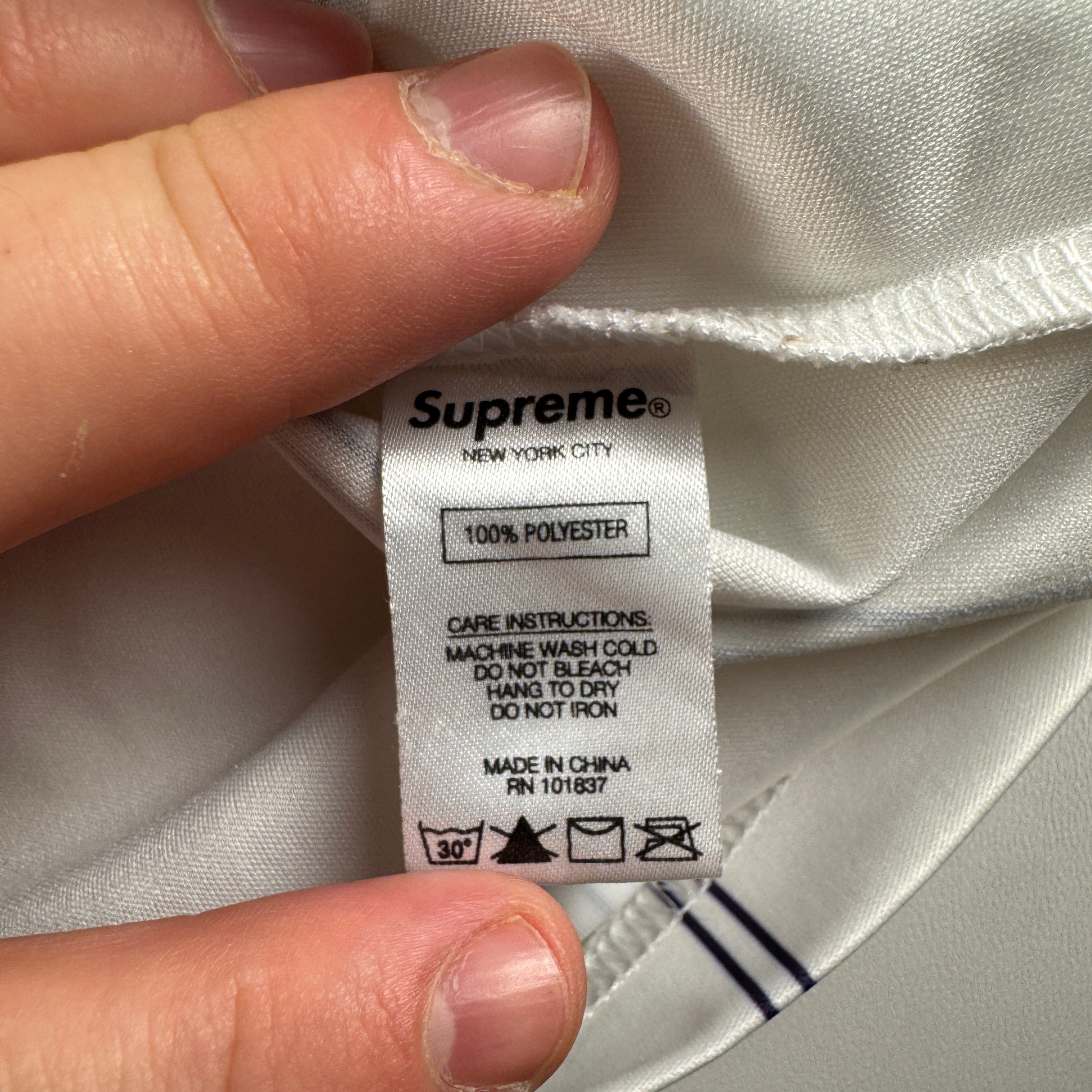 Supreme Striped Soccer Jersey White and Purple (L)