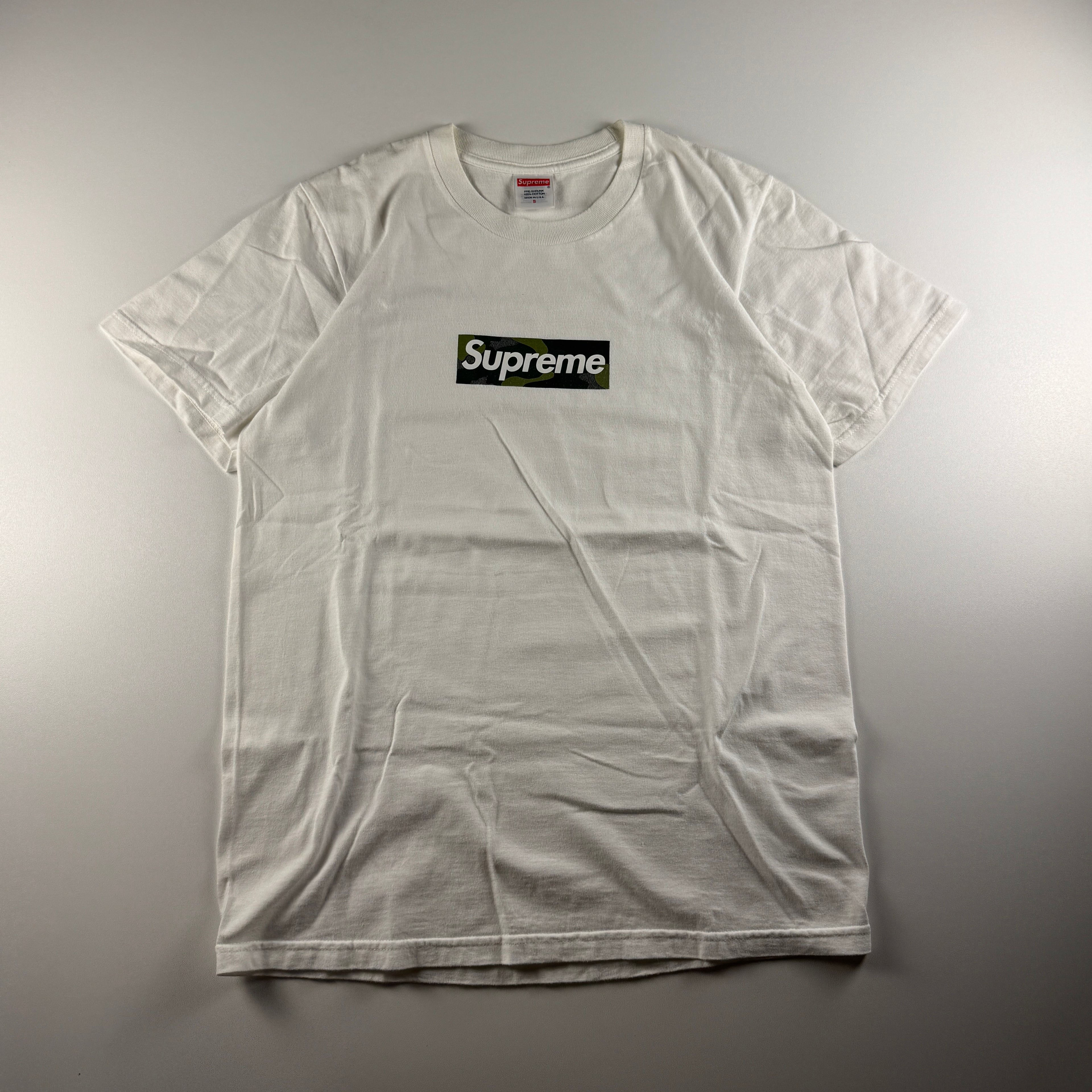 Supreme Camo Box Logo White Tee (S)