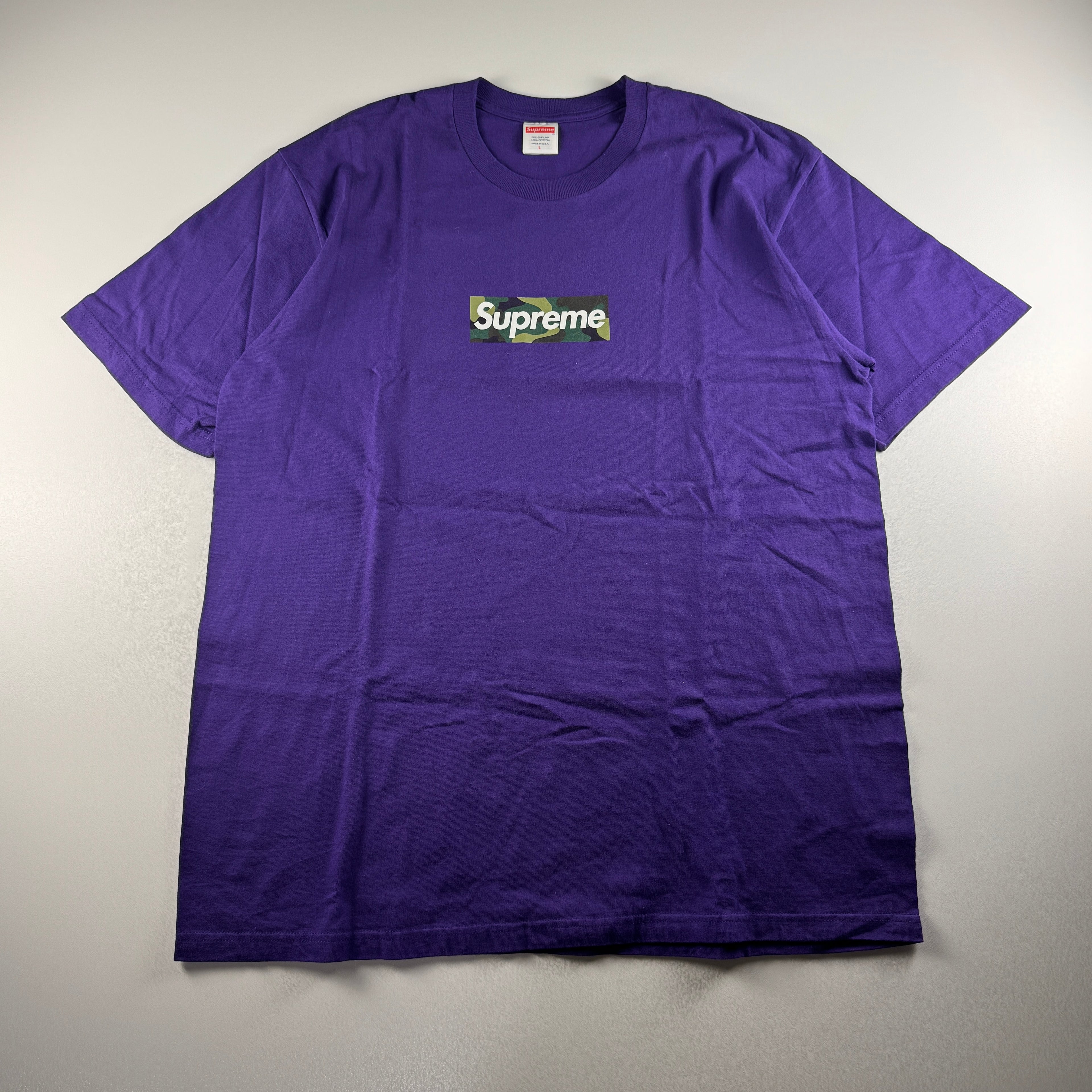 Supreme Camo Box Logo Purple Tee (L)