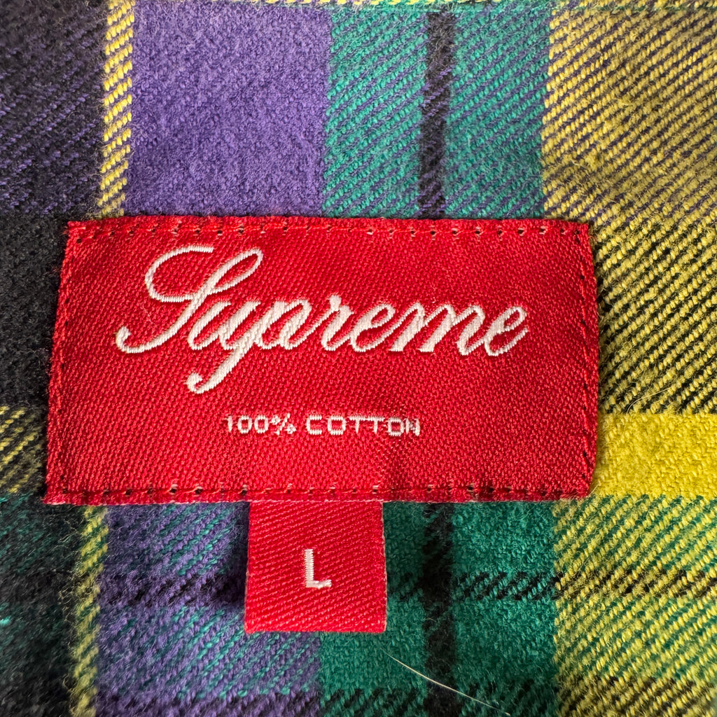 Supreme Flannel Shirt Double Pocket Button Up (L)