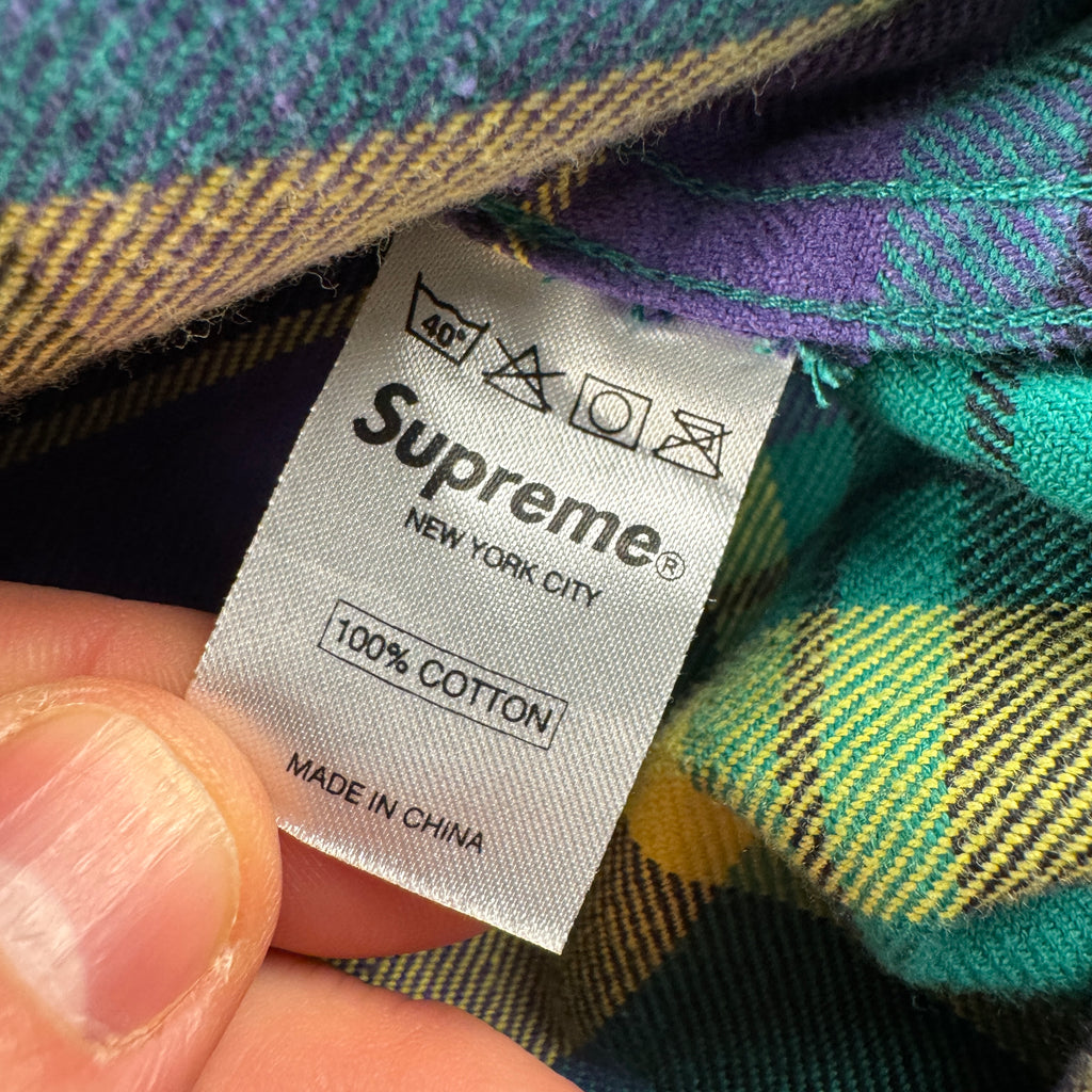 Supreme Flannel Shirt Double Pocket Button Up (L)