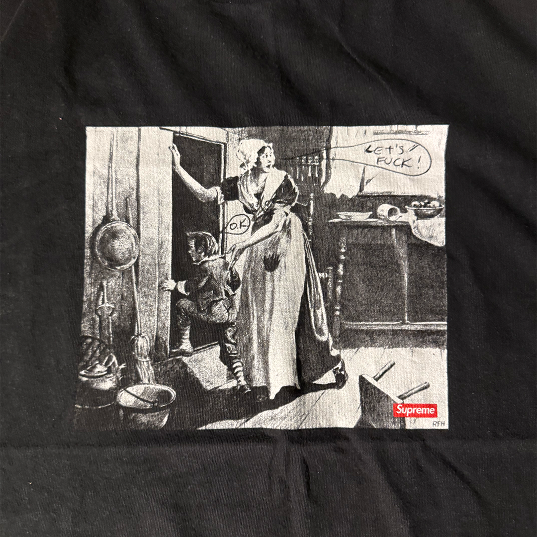 Supreme x Mike Kelley Hiding From Indians Black Tee (L)
