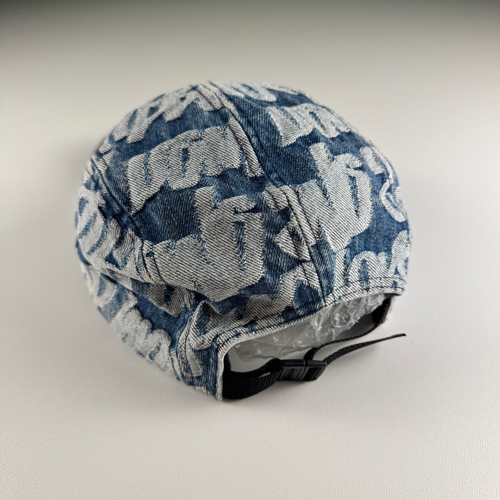 Supreme Fat Tip Jacquard Denim Blue Cap
