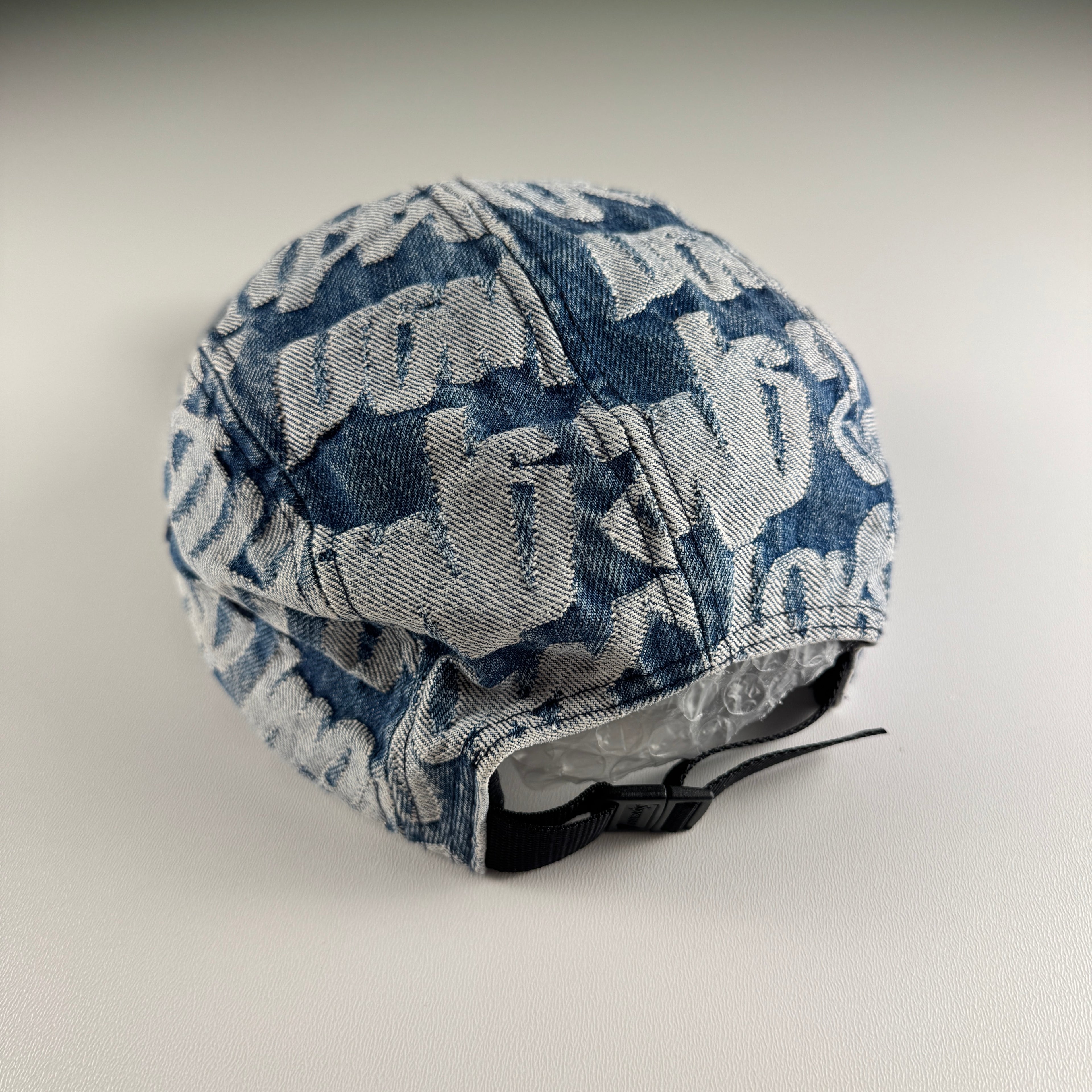 Supreme Fat Tip Jacquard Denim Blue Cap