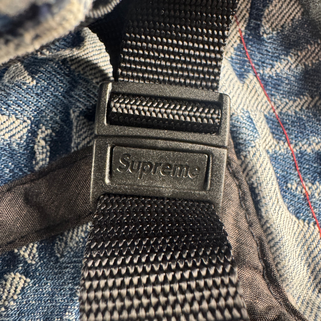 Supreme Fat Tip Jacquard Denim Blue Cap