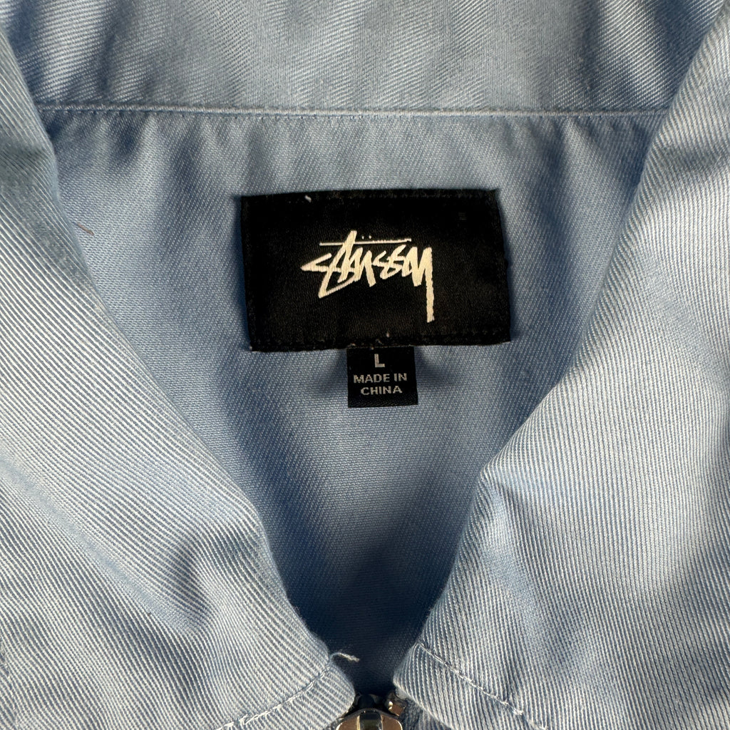 Stussy Zip-Up Sky Blue S/S Shirt (L)