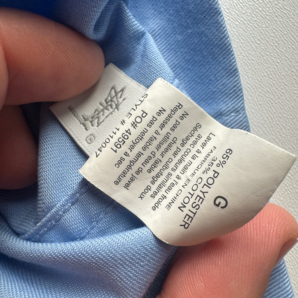 Stussy Zip-Up Sky Blue S/S Shirt (L)