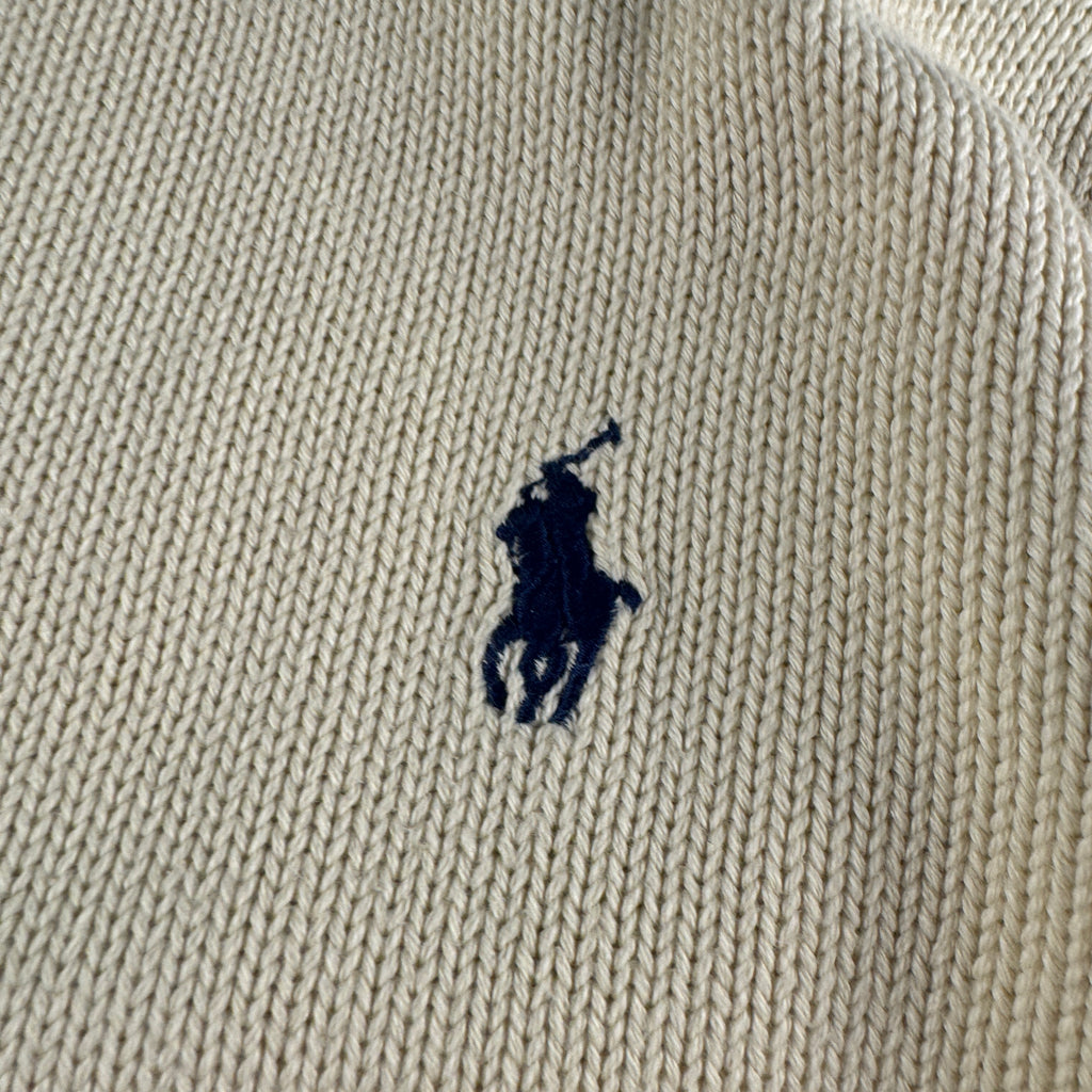 Ralph Lauren Wool Beige Button 1/4 Sweater (XL)