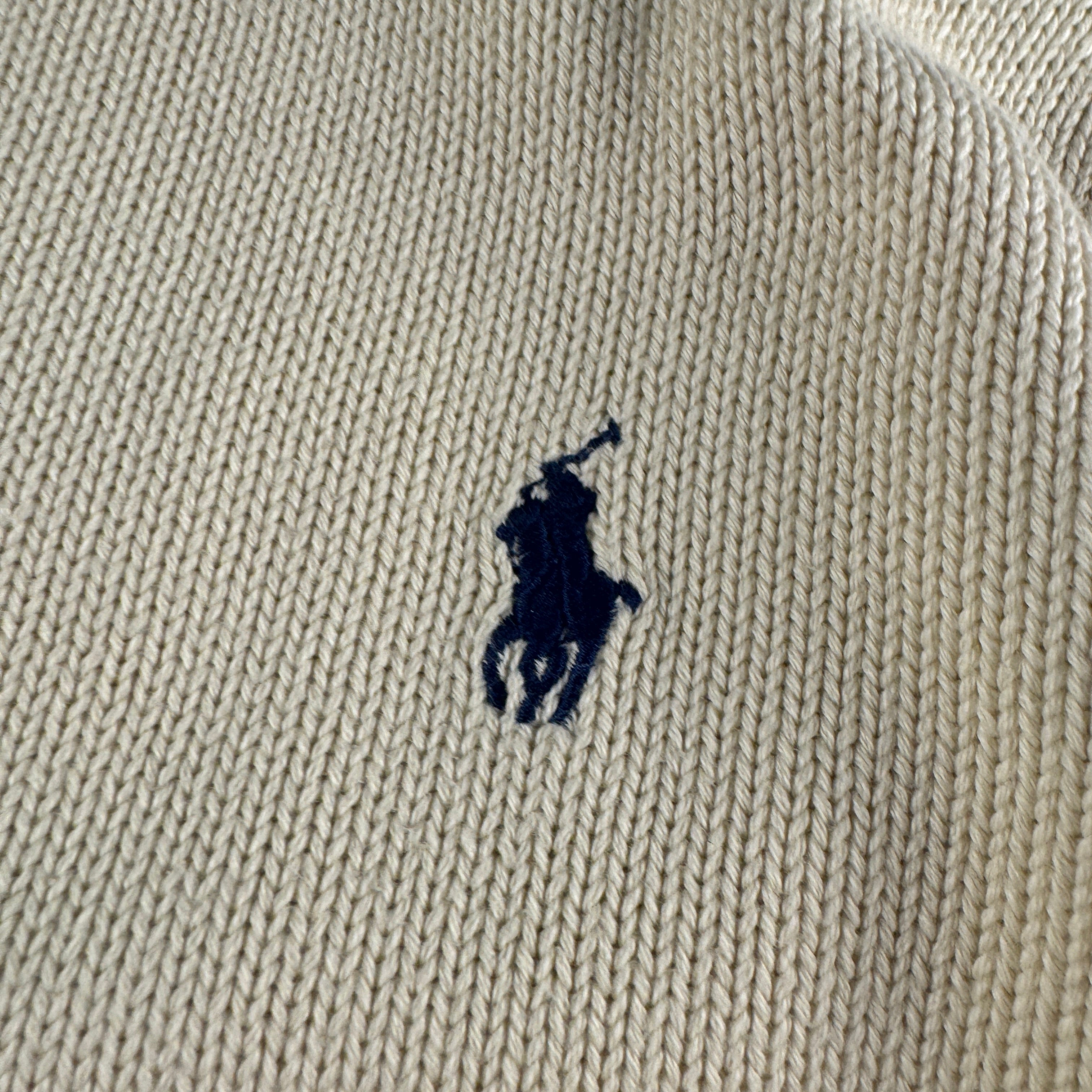 Ralph Lauren Wool Beige Button 1/4 Sweater (XL)