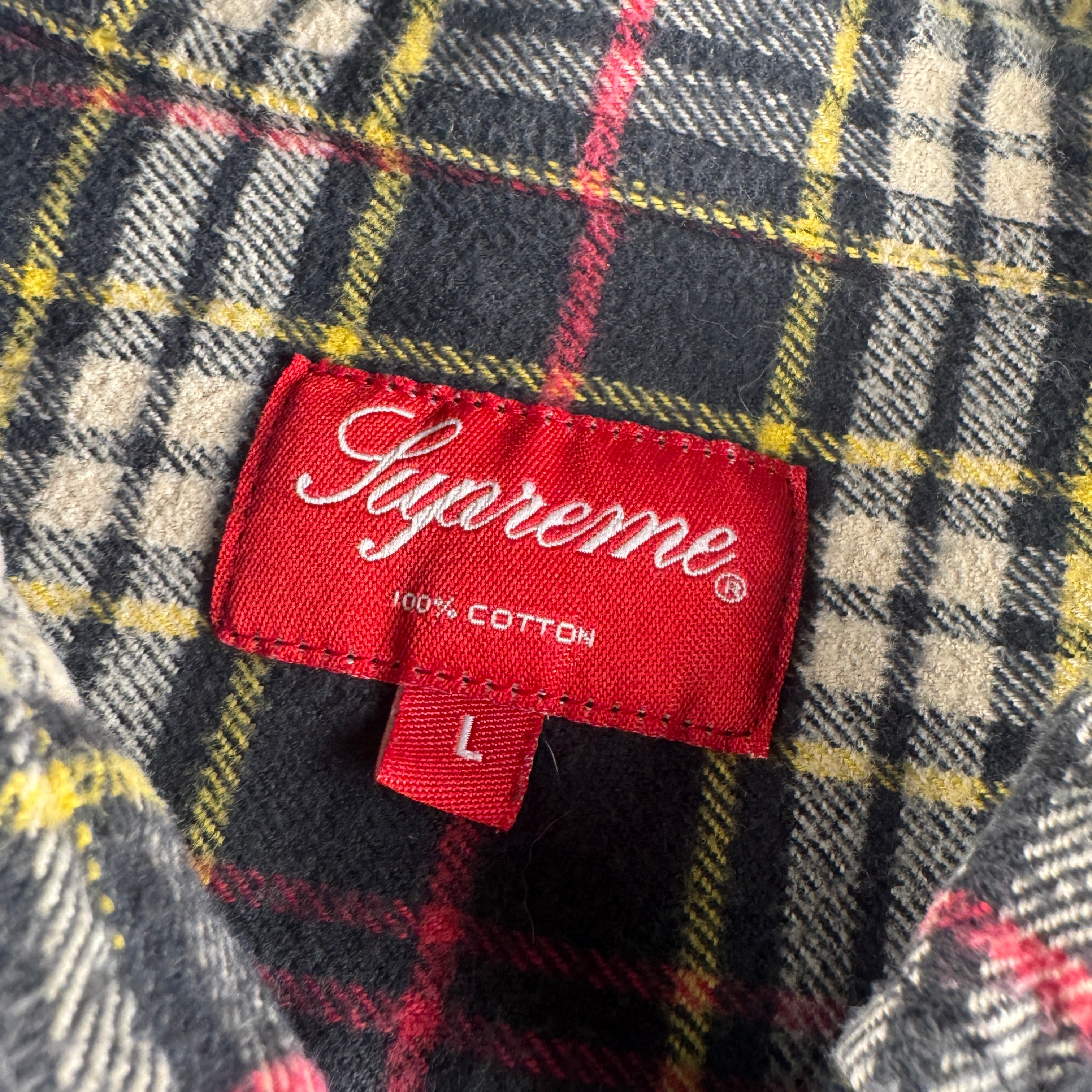 Supreme Check Flannel Button Up Shirt (L)