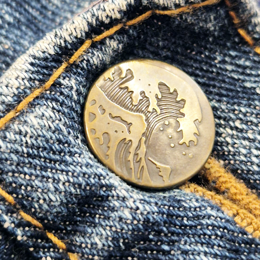 Duden Hokusai Dragon Denim Pants (L)