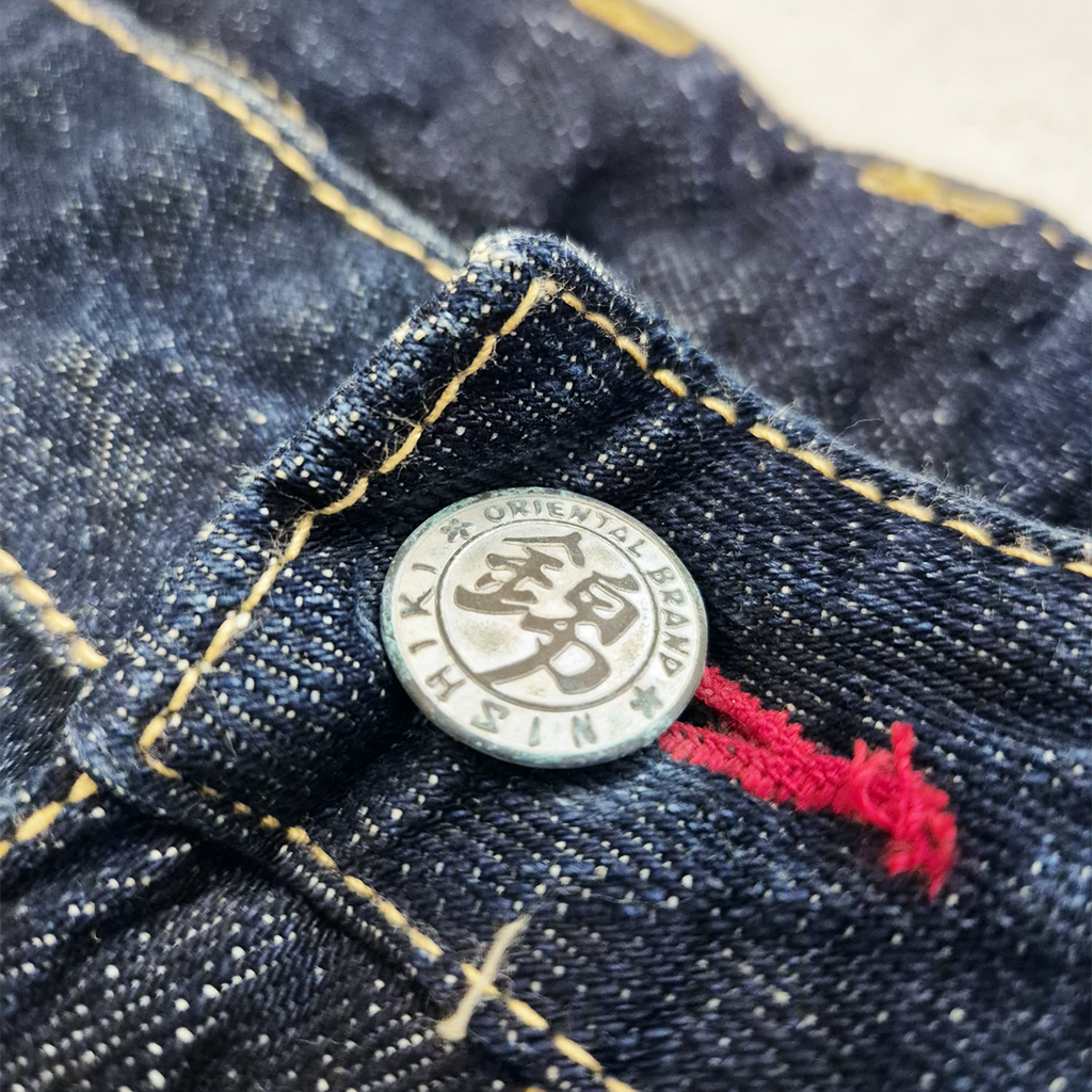 Nishiki Denim Lotus Embroidery Denim Pants (40)