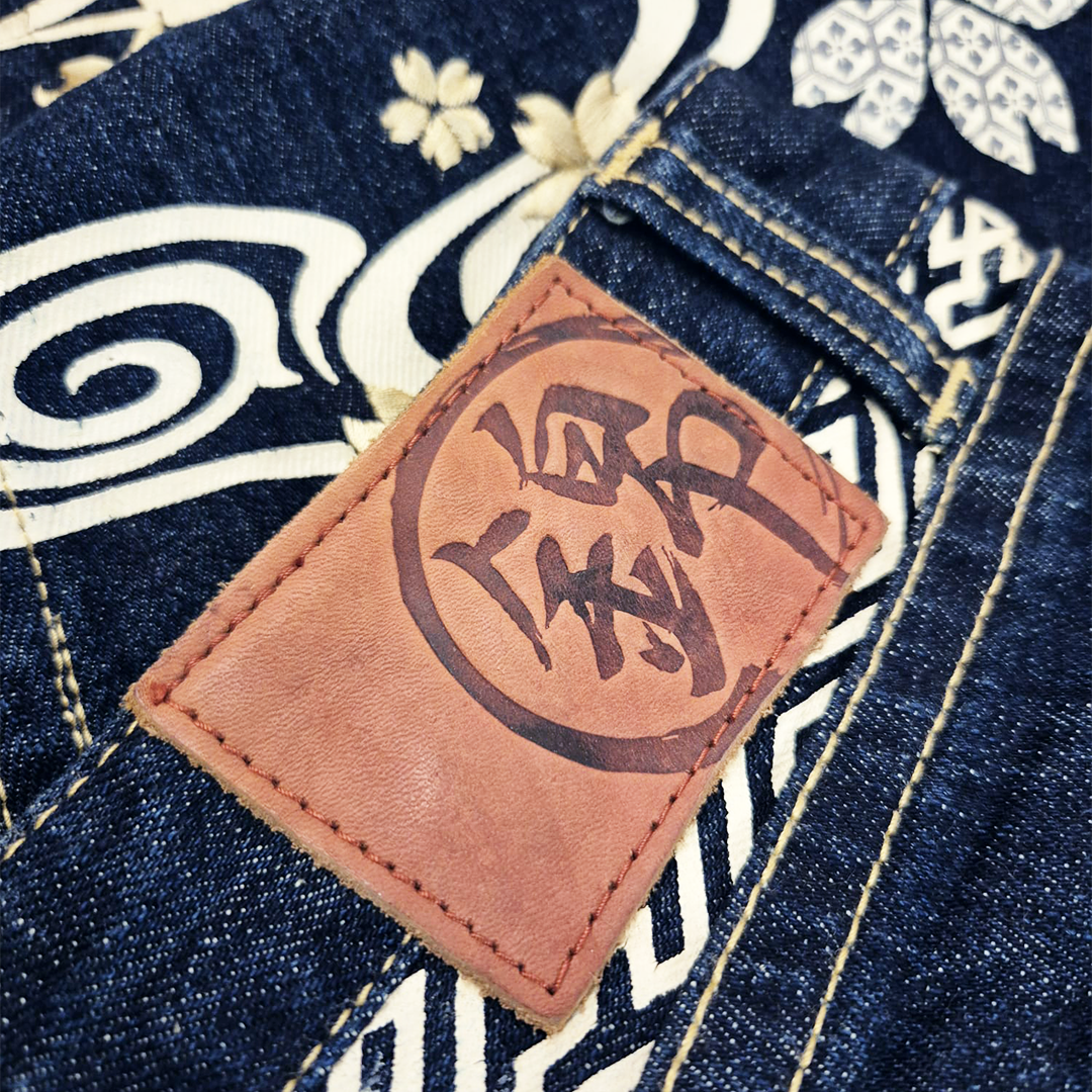 Nishiki Denim Lotus Embroidery Denim Pants (40)