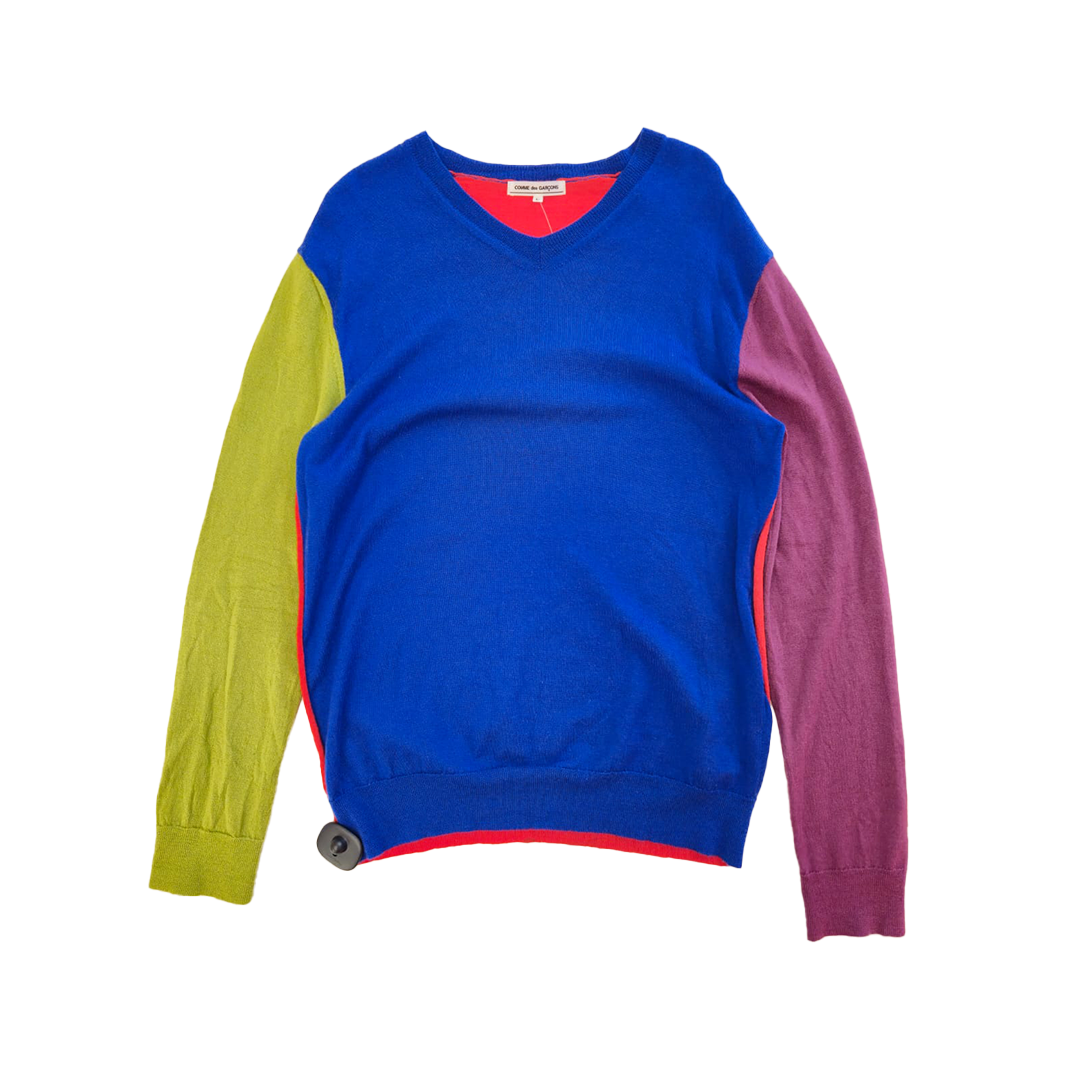 Comme des Garçons V-neck Multicolor Sweater (L)