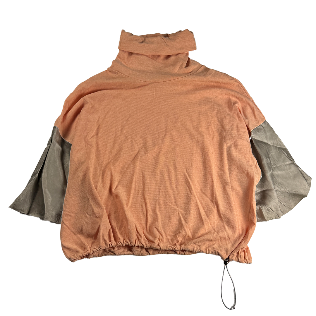 Kolor Mixed Fabric Knit Short Sleeve Turtle Neck Top (2 - M)