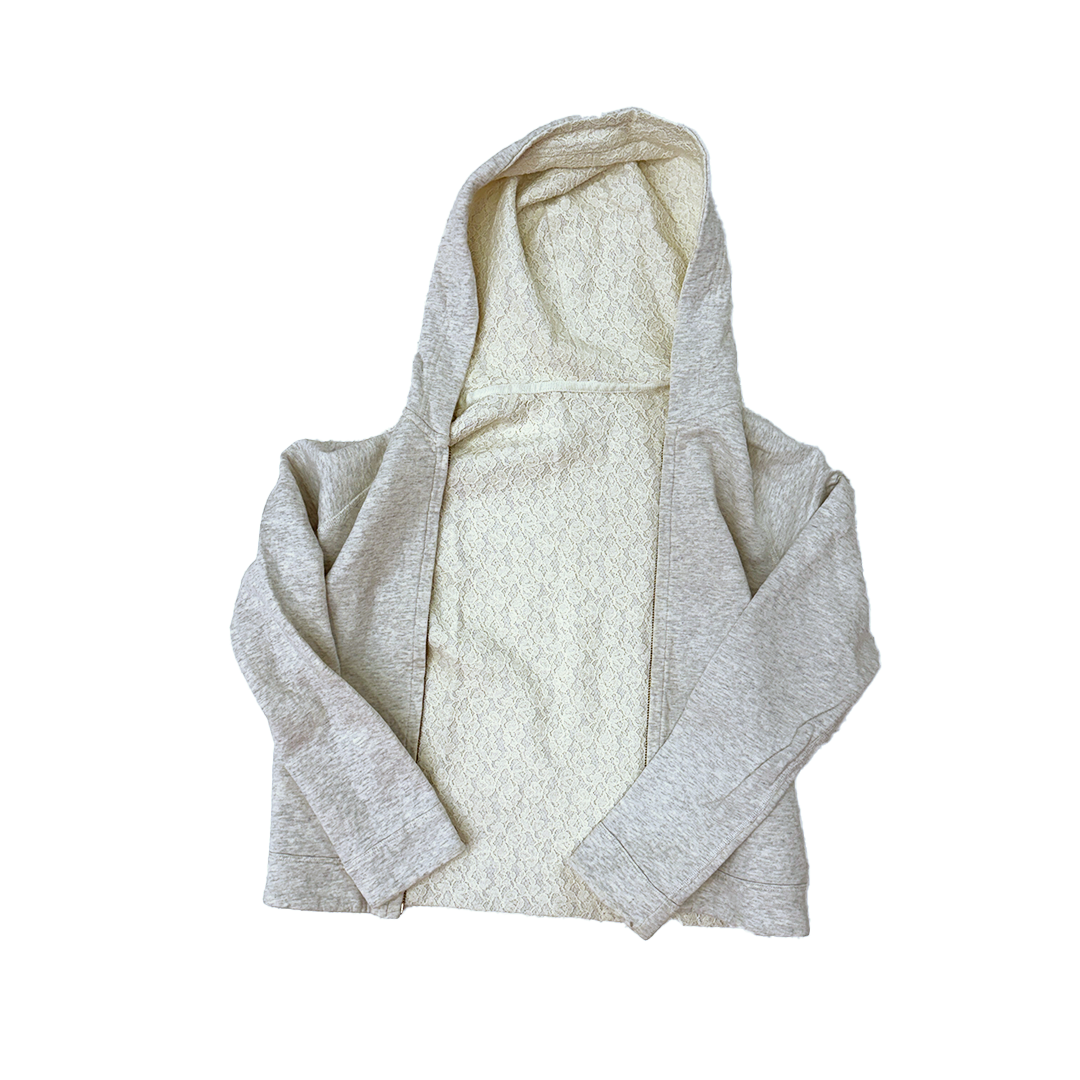 Kumikyoku Dentelle Reversible Crop Hoodie (S)
