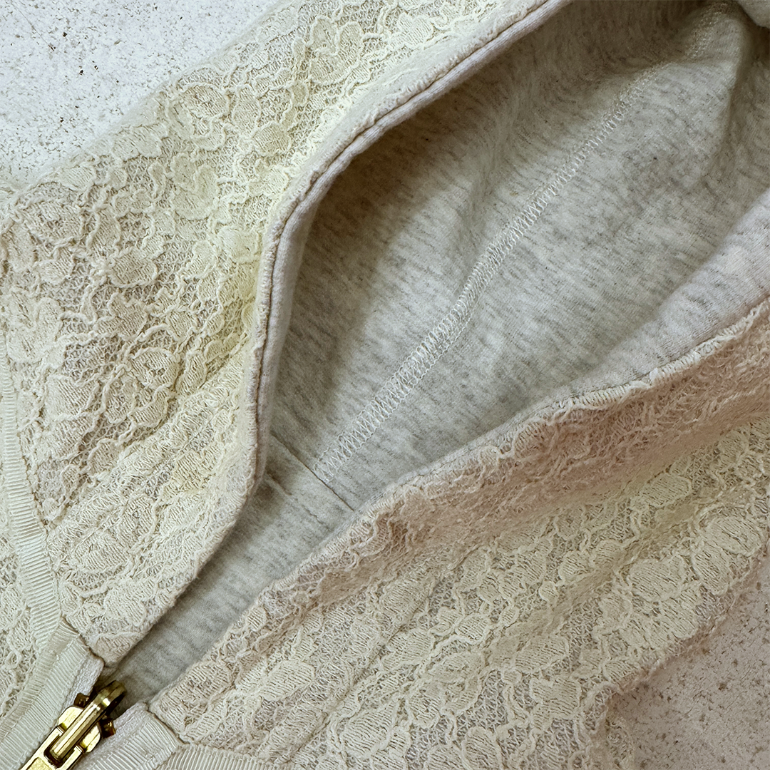 Kumikyoku Dentelle Reversible Crop Hoodie (S)