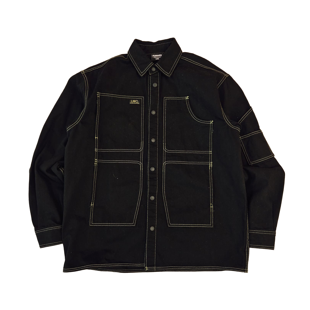 LMC x Pleasure Crush Denim Yellow Stitch Black Jacket (1 - L)