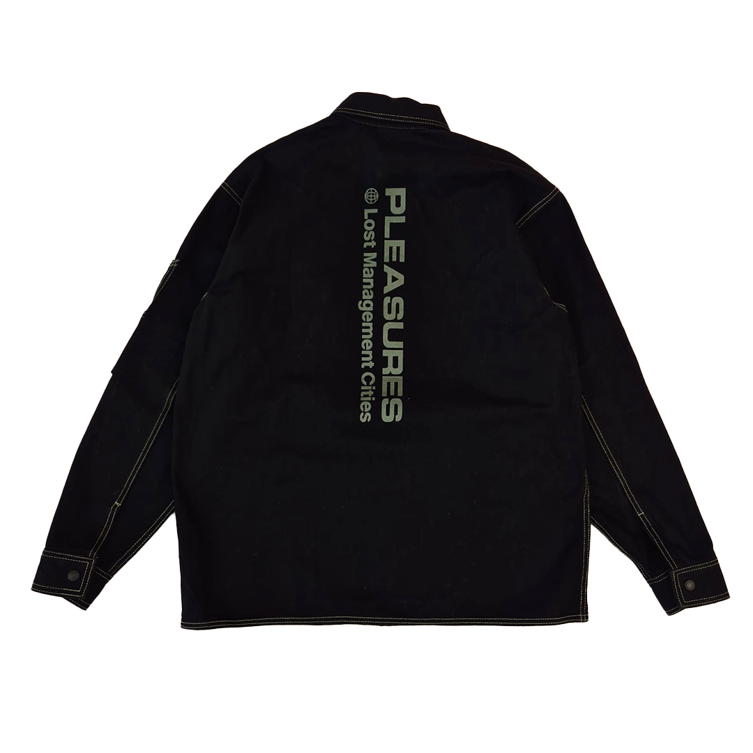 LMC x Pleasure Crush Denim Yellow Stitch Black Jacket (1 - L)