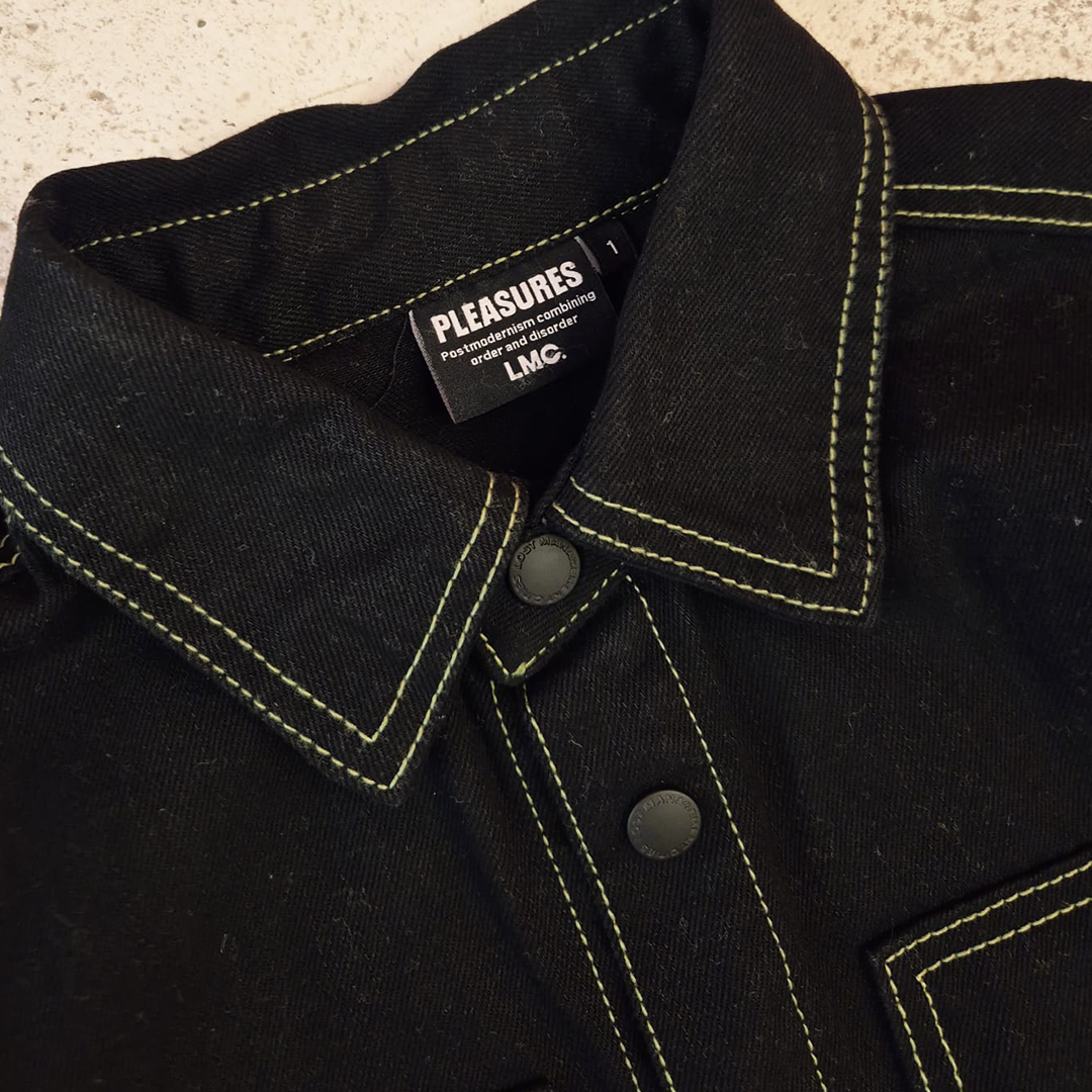 LMC x Pleasure Crush Denim Yellow Stitch Black Jacket (1 - L)