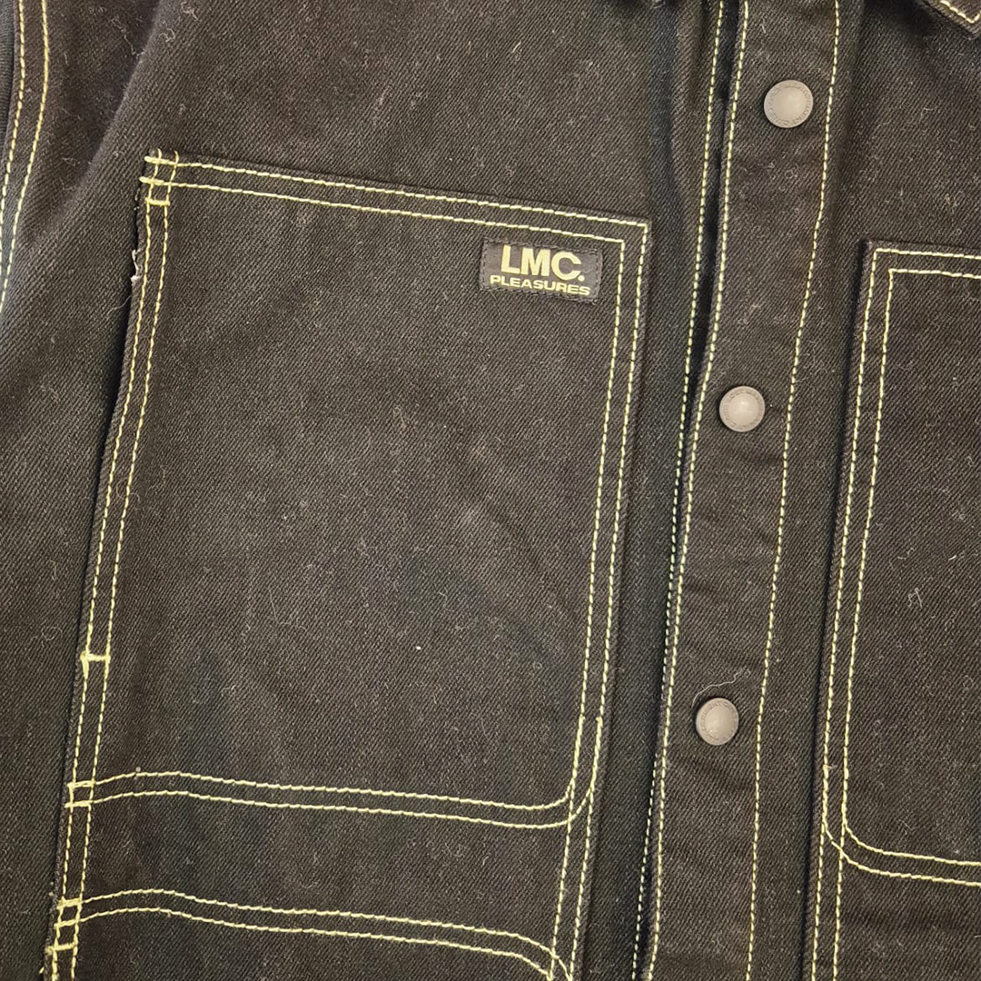 LMC x Pleasure Crush Denim Yellow Stitch Black Jacket (1 - L)