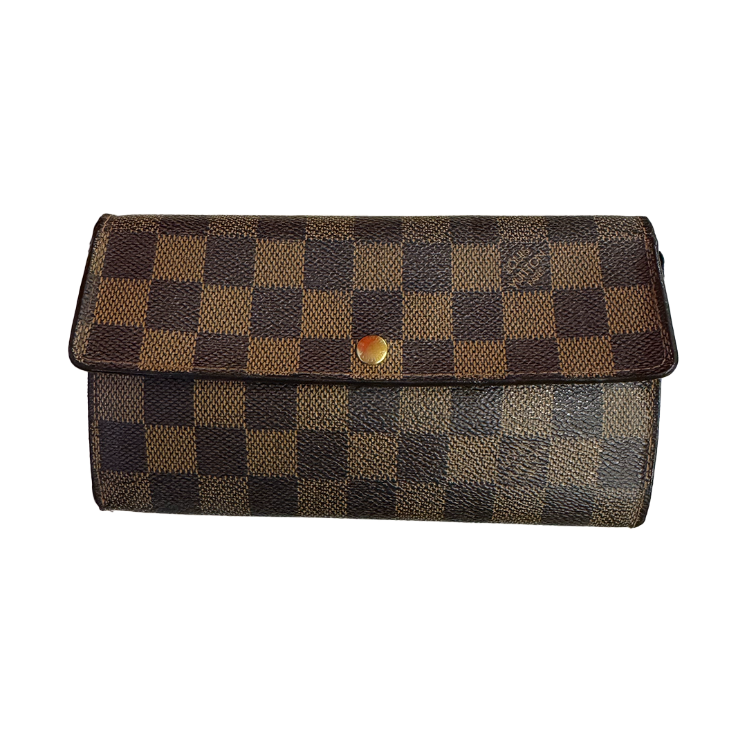 Louis Vuitton Damier Ebene Sarah Credit Long Wallet