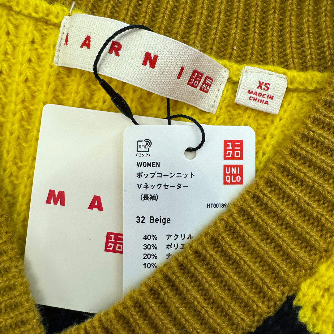 Marni x Uniqlo Popcorn Knit V-Neck (XS)
