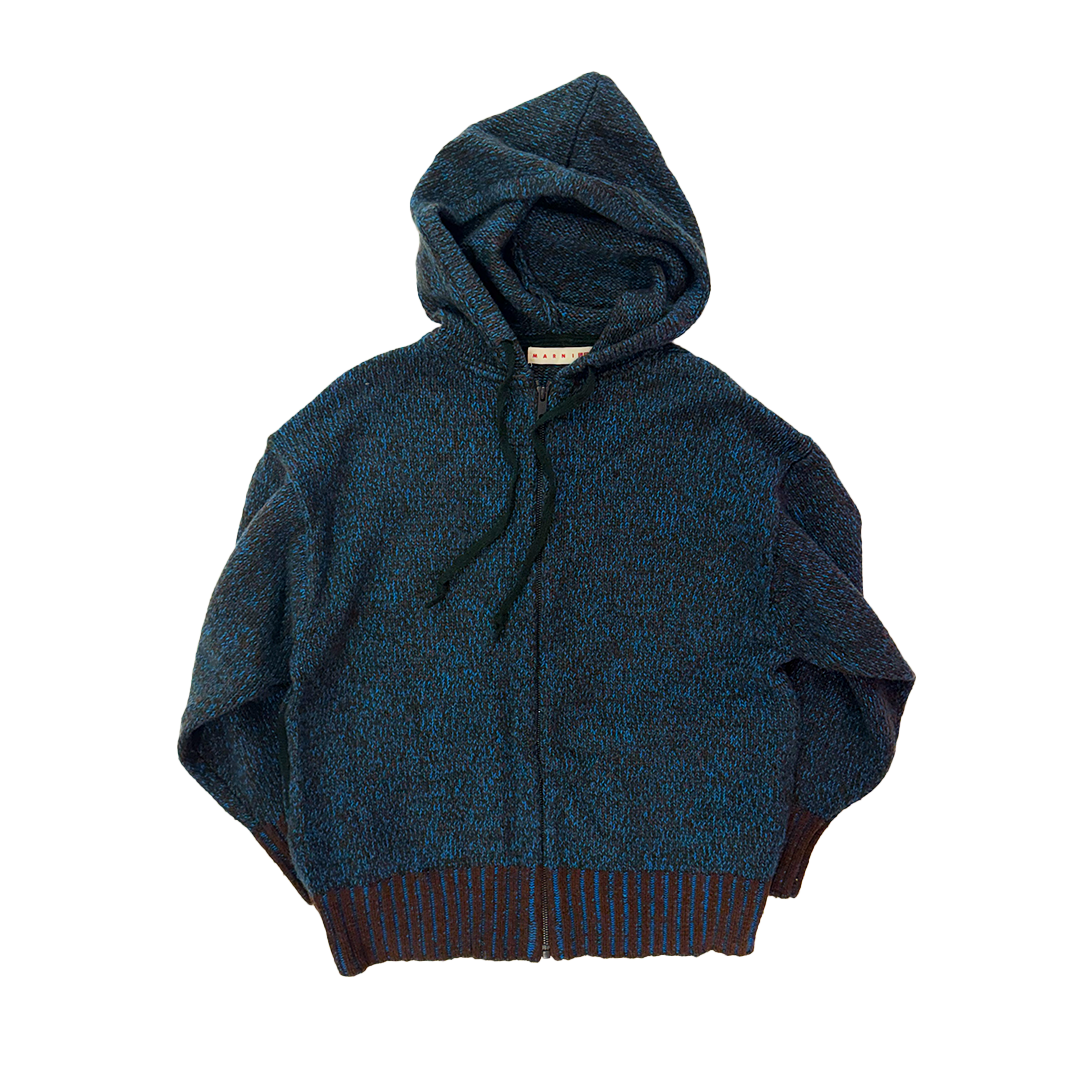 Marni x Uniqlo Blue Knit Zip Hoodie (S)