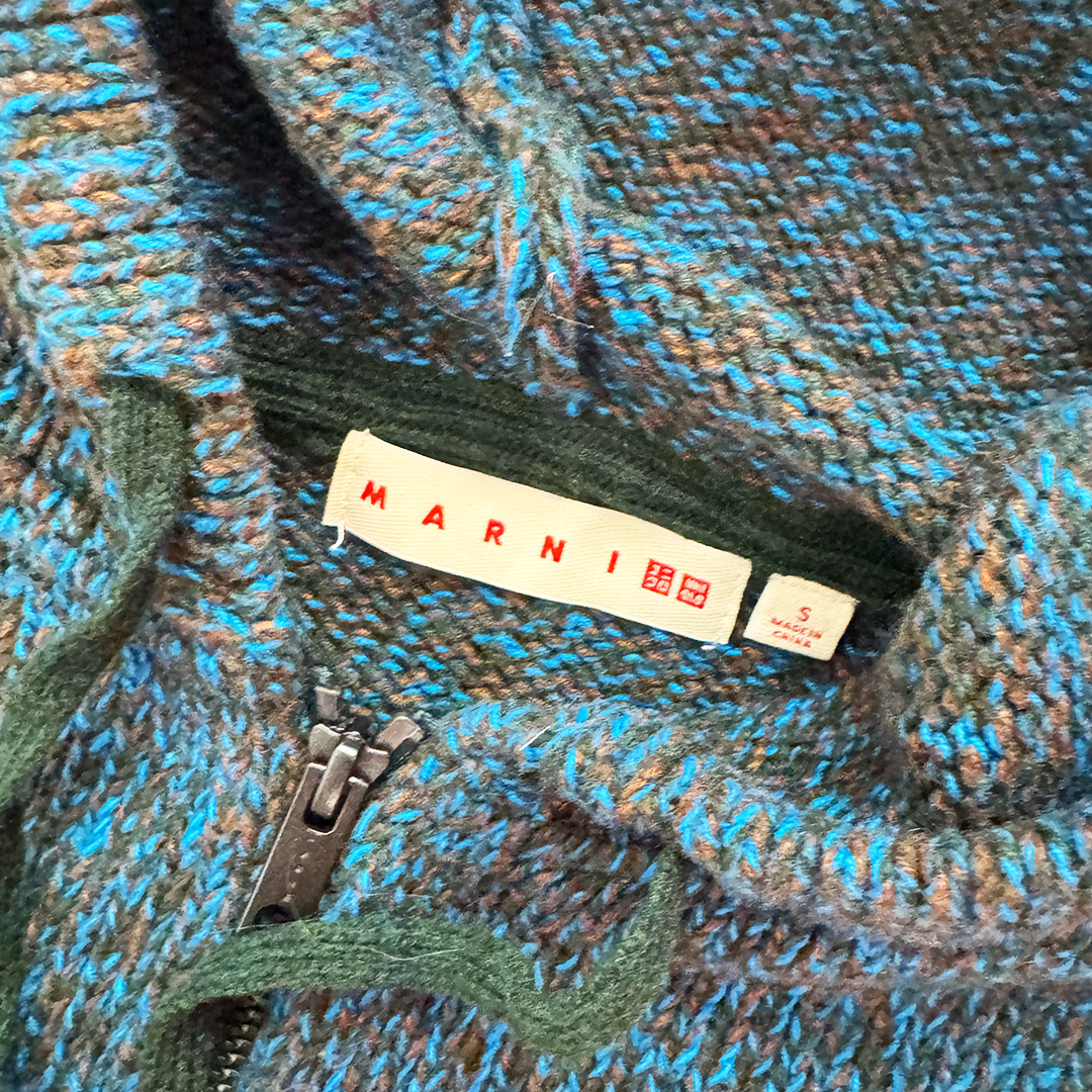 Marni x Uniqlo Blue Knit Zip Hoodie (S)