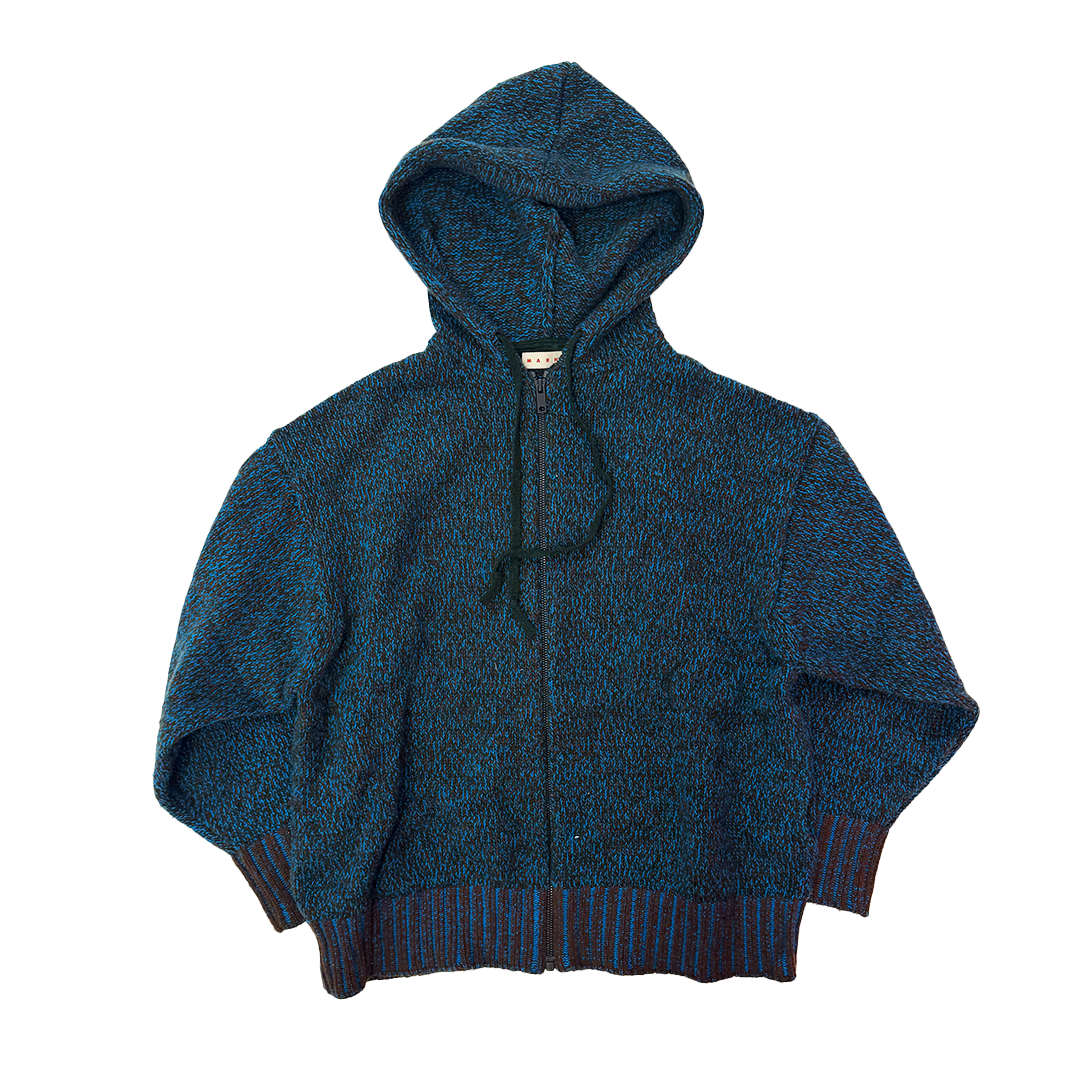 Marni x Uniqlo Blue Knit Zip Hoodie (M)