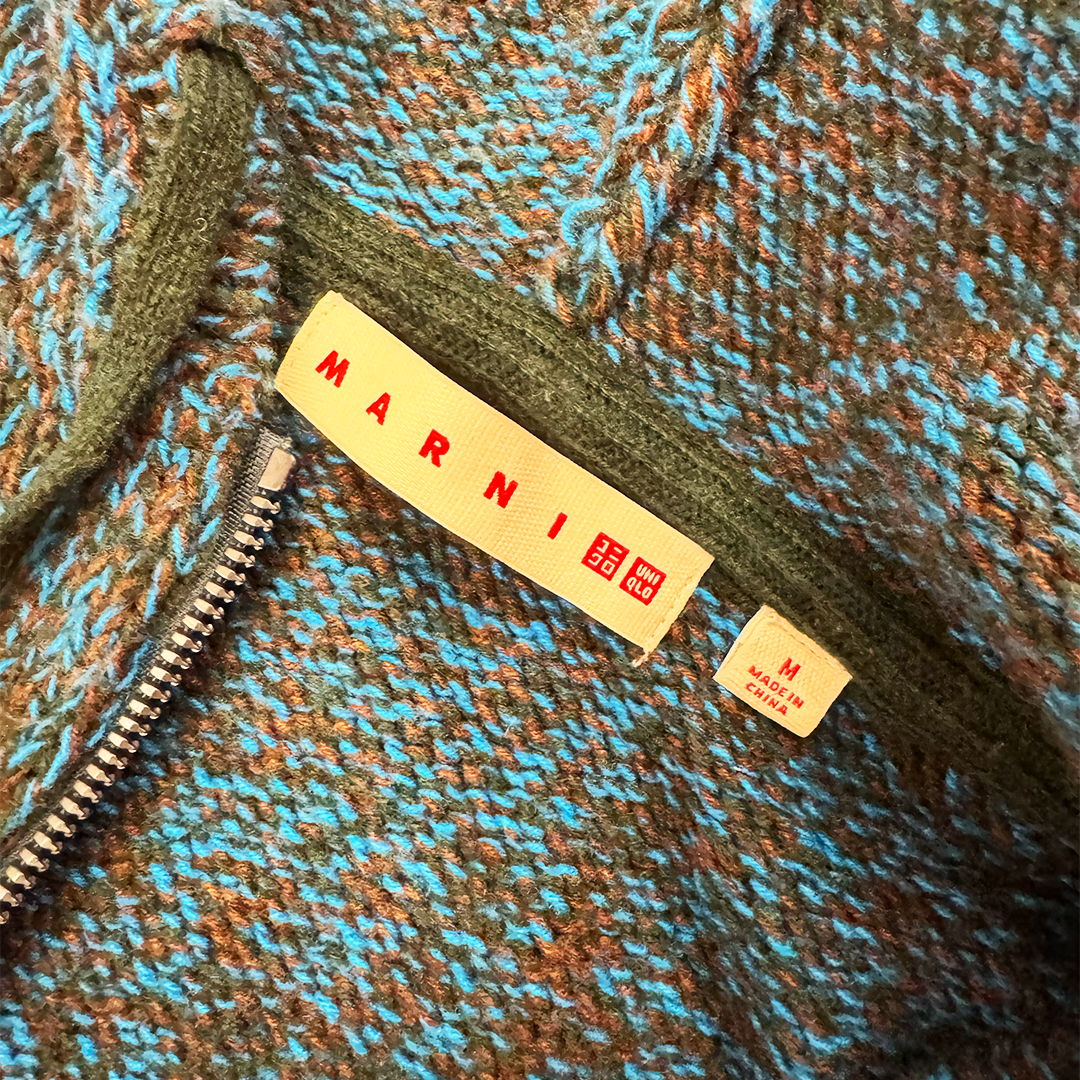 Marni x Uniqlo Blue Knit Zip Hoodie (M)