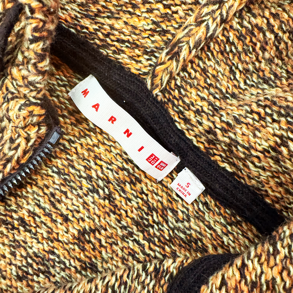 Marni x Uniqlo Brown Knit Zip Hoodie (S)