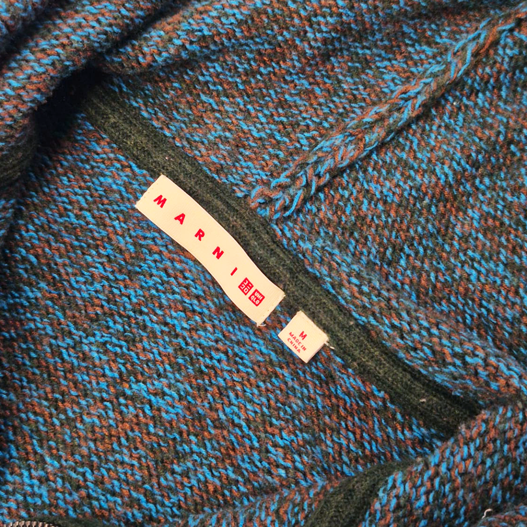 Uniqlo x Marni Zip Blue Knitted Hoodie (M)