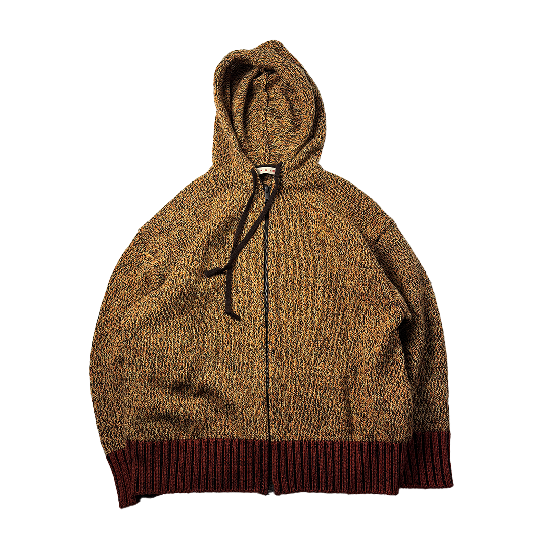 Marni x Uniqlo Beige Knit Zip Up Hoodie (M)