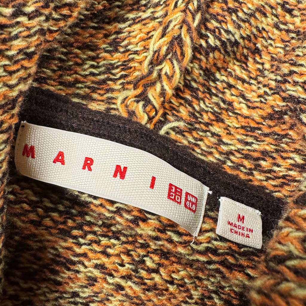 Marni x Uniqlo Beige Knit Zip Up Hoodie (M)