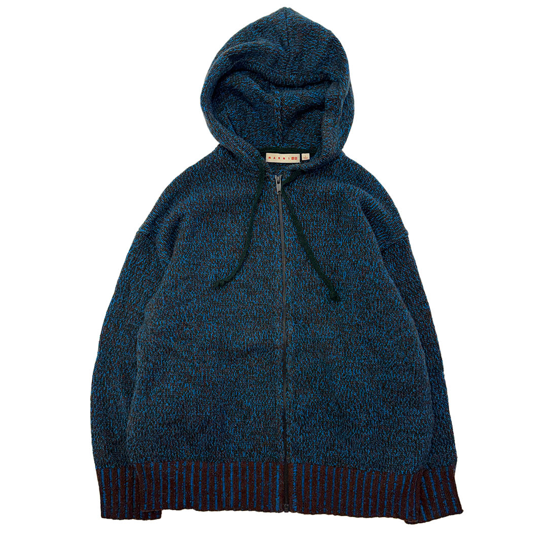 Marni x Uniqlo Blue Knit Zip Up Hoodie (L)