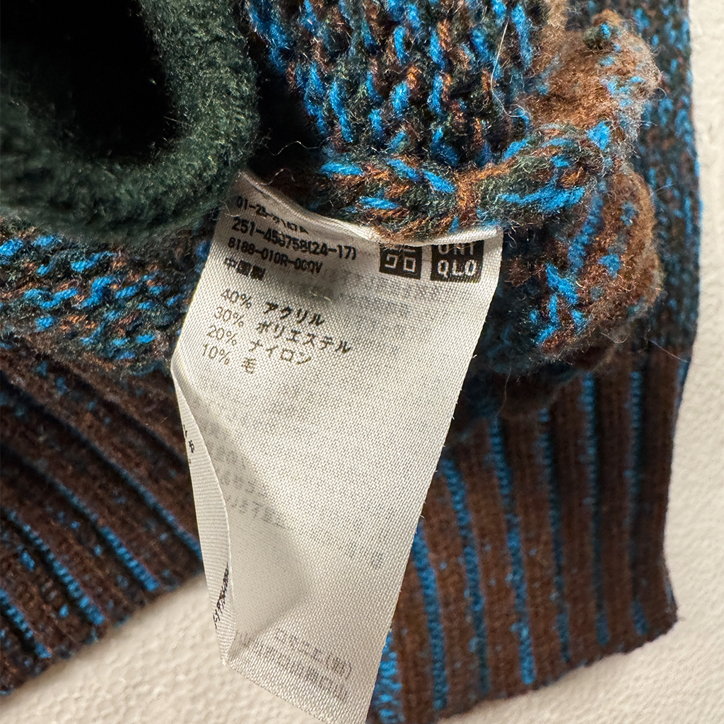 Marni x Uniqlo Blue Knit Zip Up Hoodie (L)