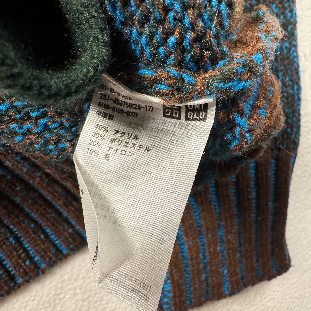 Marni x Uniqlo Blue Knit Zip Up Hoodie (L)