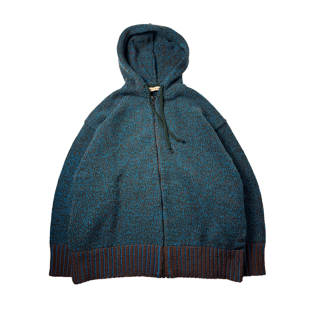 Marni x Uniqlo Blue Knit Zip-Up Hoodie (XL)