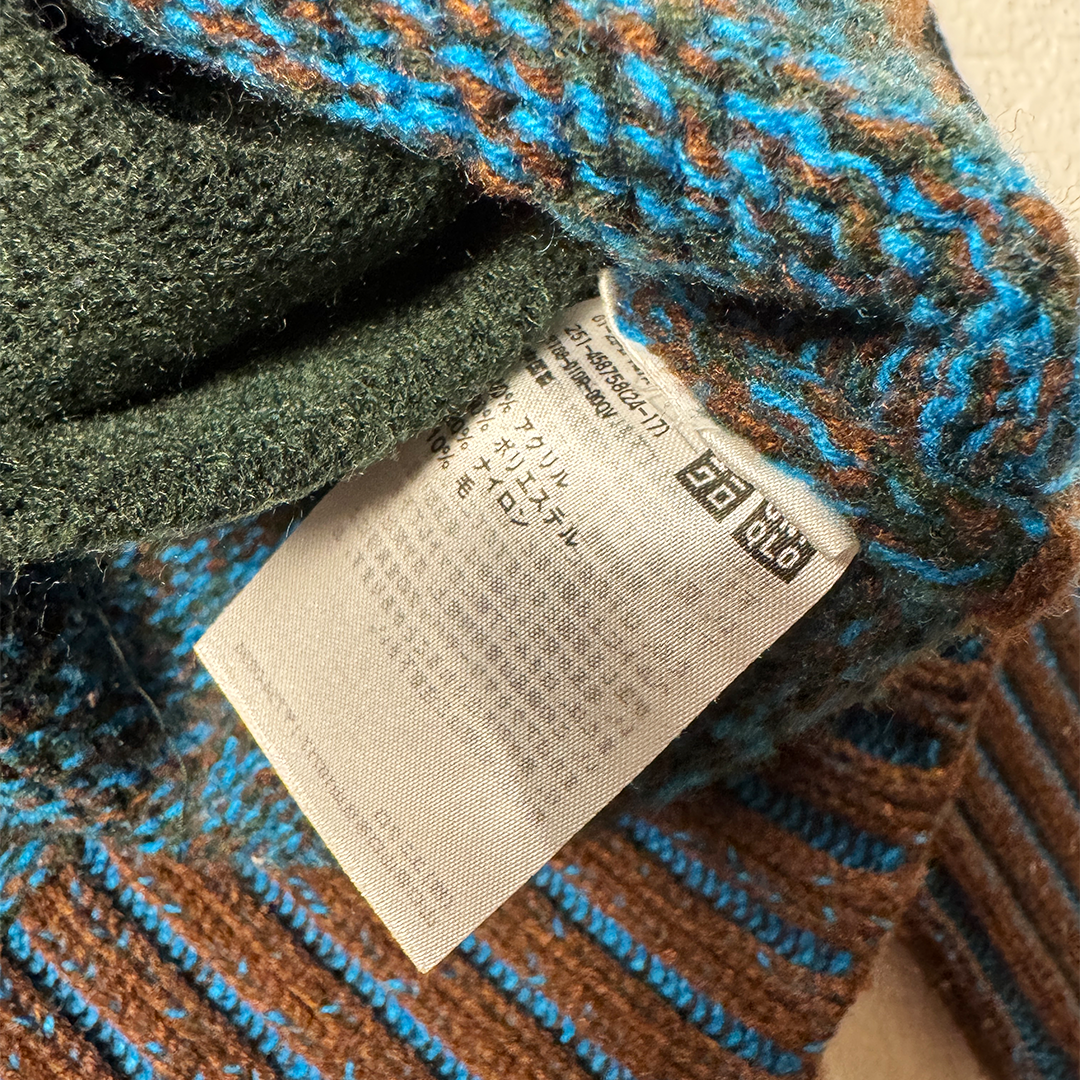 Marni x Uniqlo Blue Knit Zip Up Hoodie (XL)