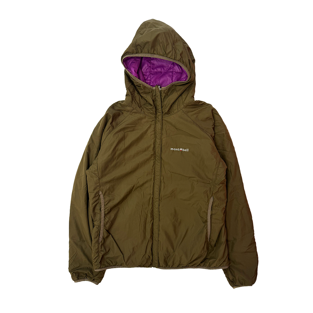 Montbell Reversible Green and Purple Puffer Jacket (Women M)