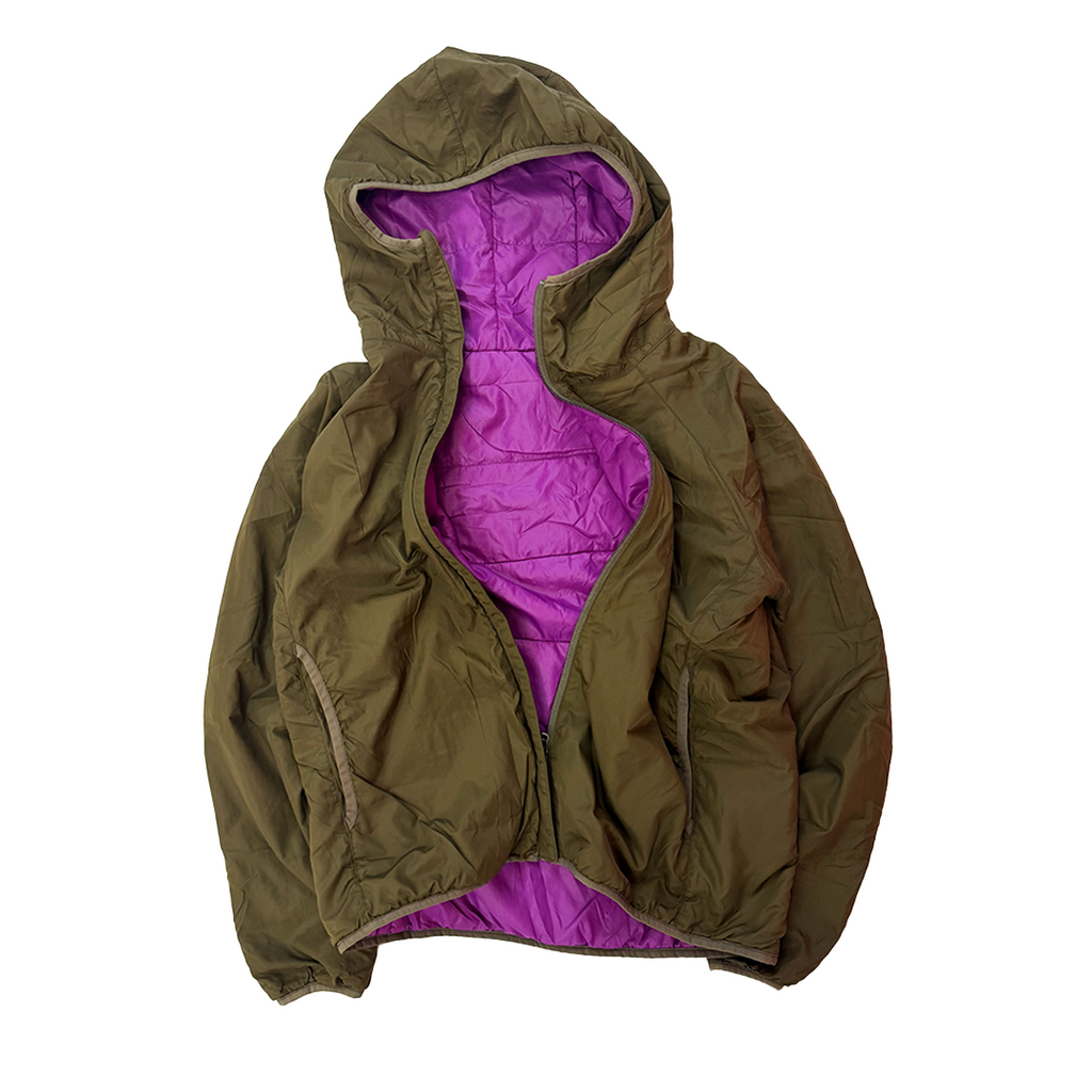 Montbell Reversible Green and Purple Puffer Jacket (Women M)