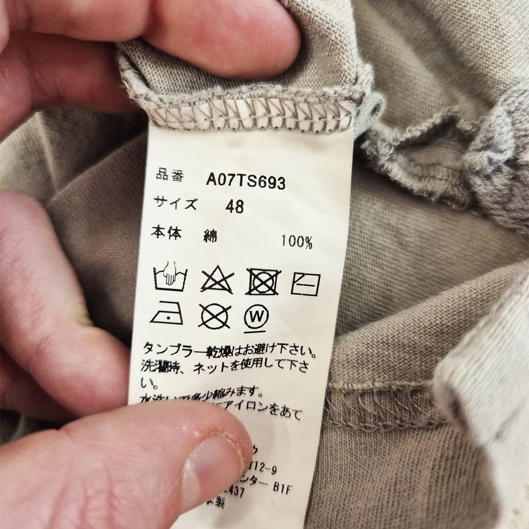 Maison Mihara Yasuhiro Distressed Grey Tee (48/L)