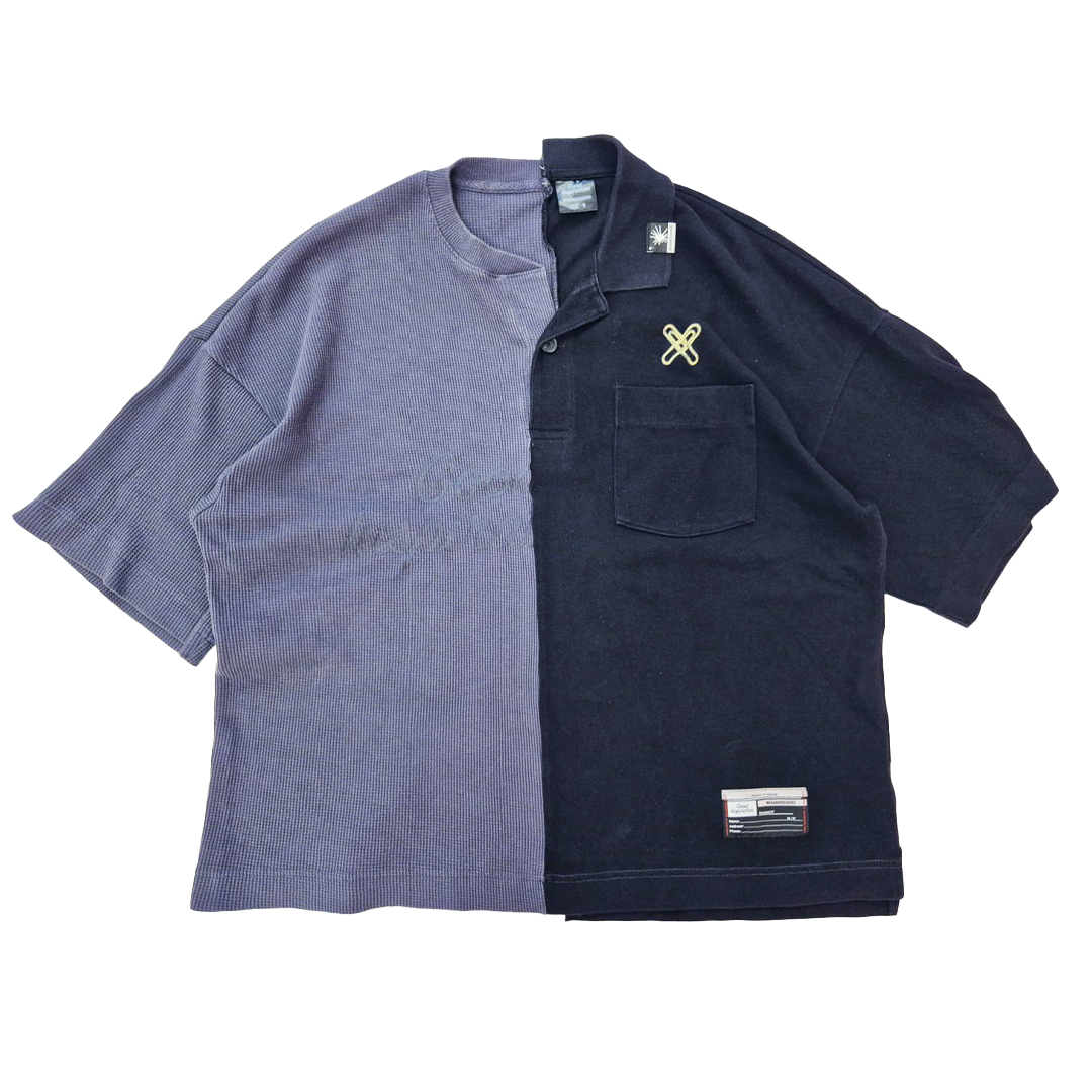 GU & Mihara Yasuhiro Collaboration T-Shirt Waffle Polo Shirt (M)