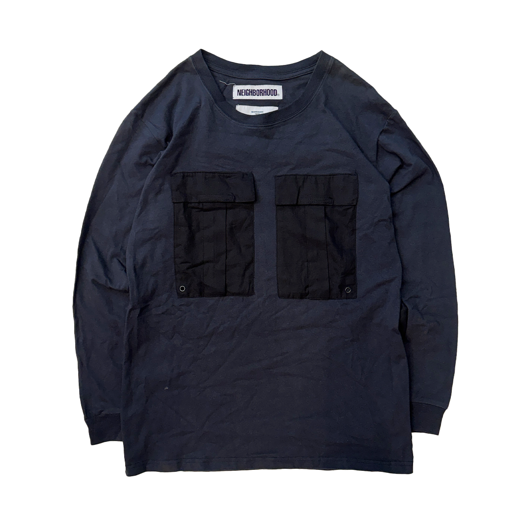 Neighborhood Pocket Black Long Sleeve Shirt (M)