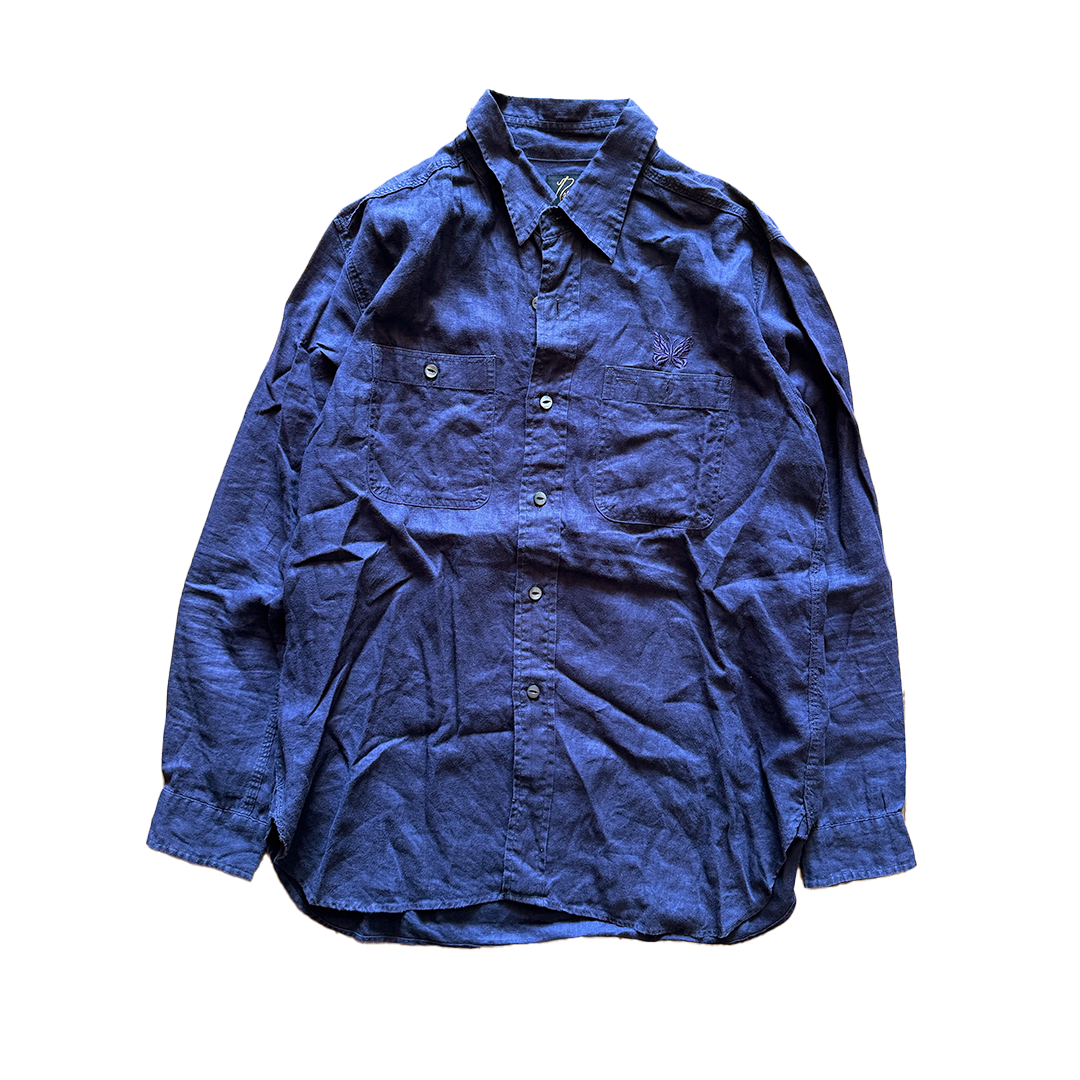 Needles Purple Long Sleeve Linen Button Up Shirt (S)