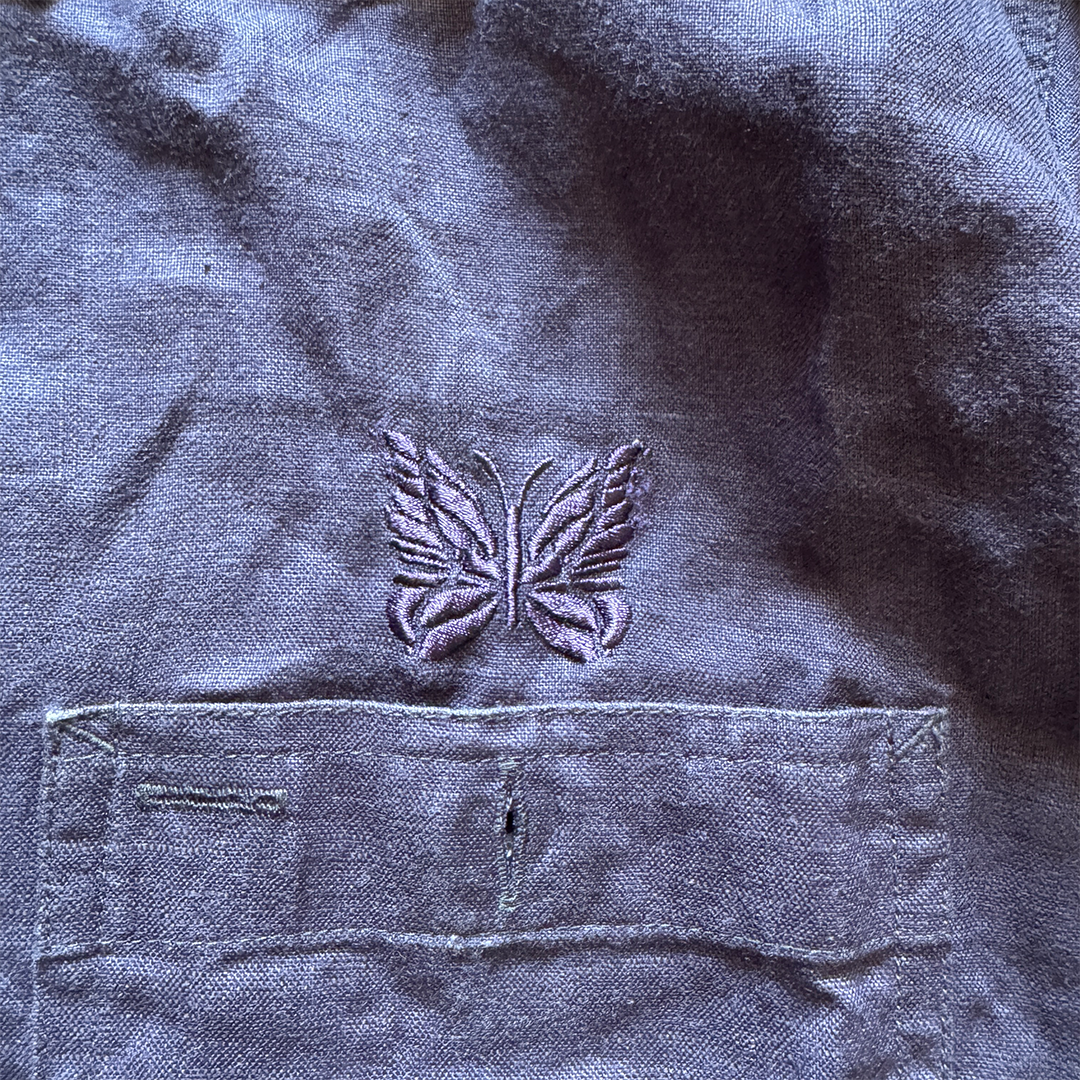 Needles Purple Long Sleeve Linen Button Up Shirt (S)