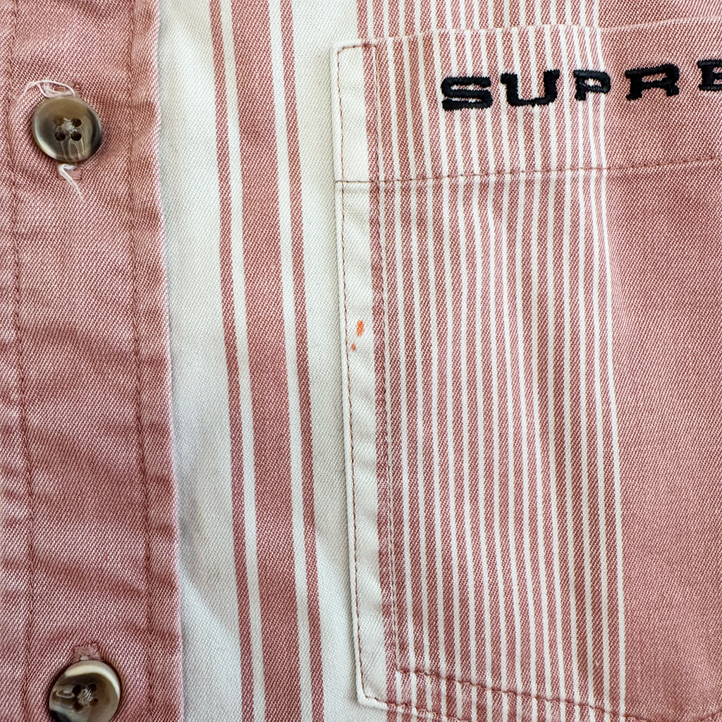 Supreme x Nike Cotton Twill Shirt Pink Stripe (L)